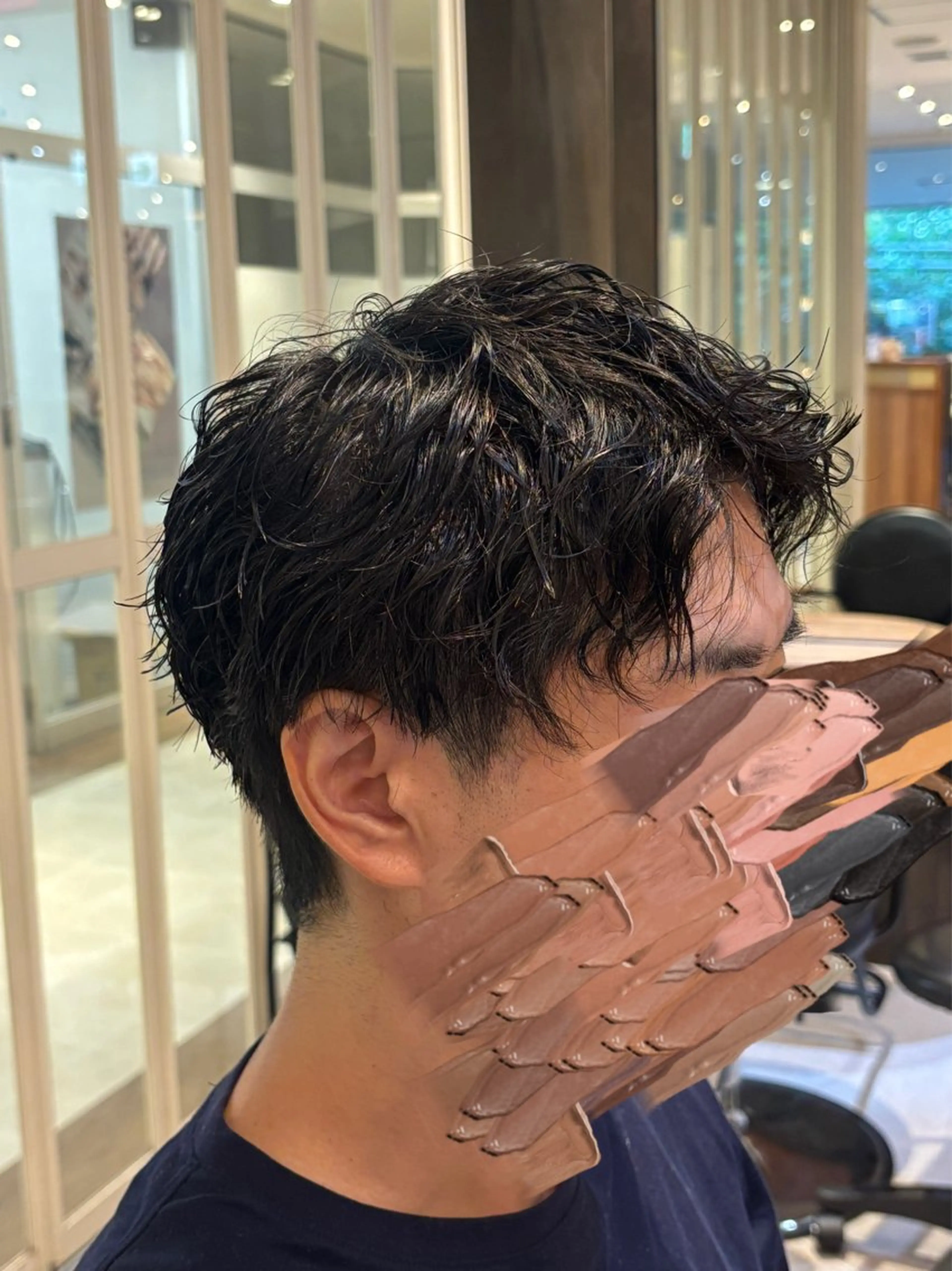 パーマ メンズ メンズパーマ カット ヘアカラー メンズ特化/ 透明感カラー/りなのヘアスタイル