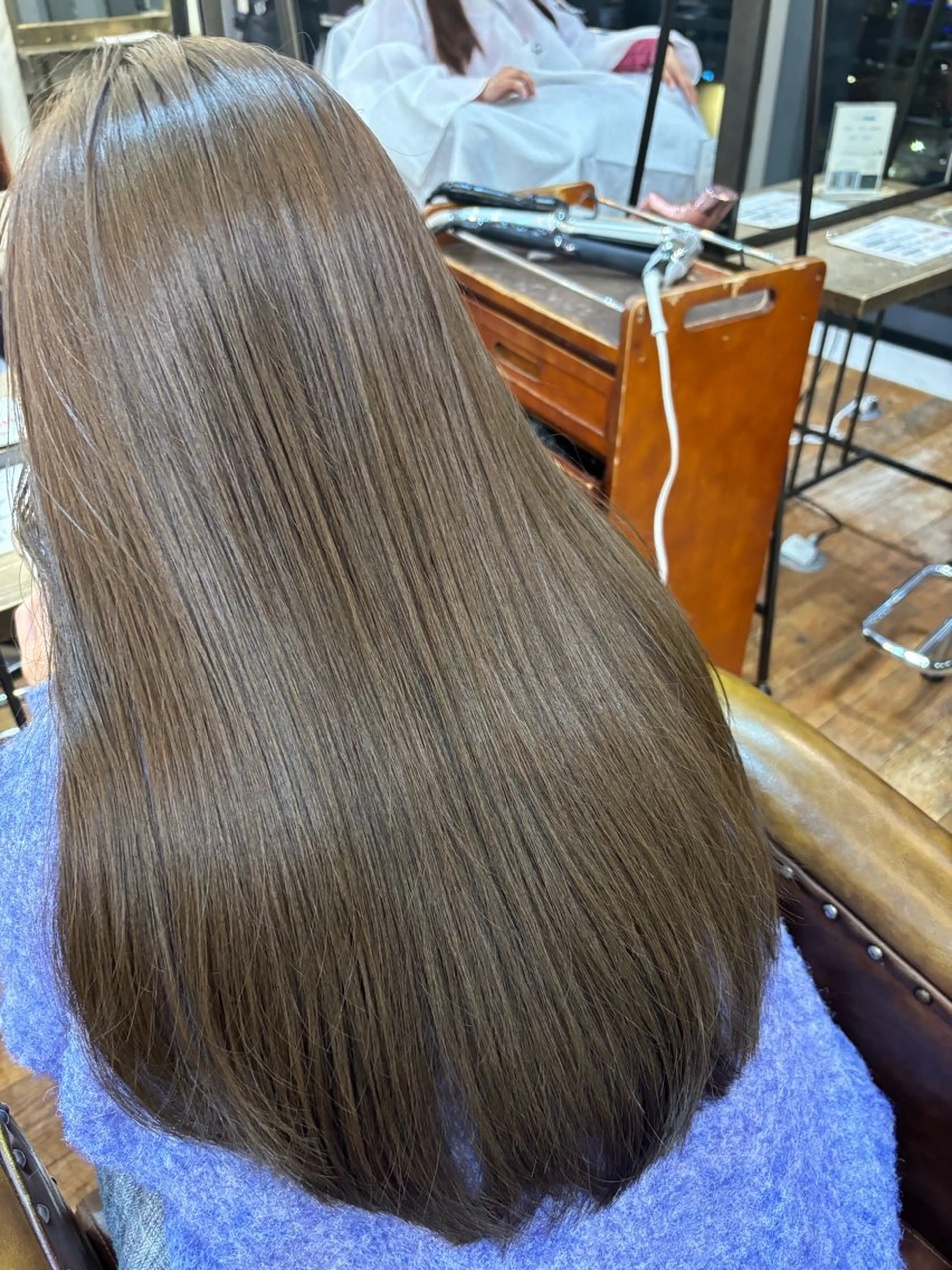 ロング カラー ベージュカラー ブリーチ 透明感カラー ブリーチなしカラー オリーブベージュ 🕊️あやか ロングカット/メンズのヘアスタイル