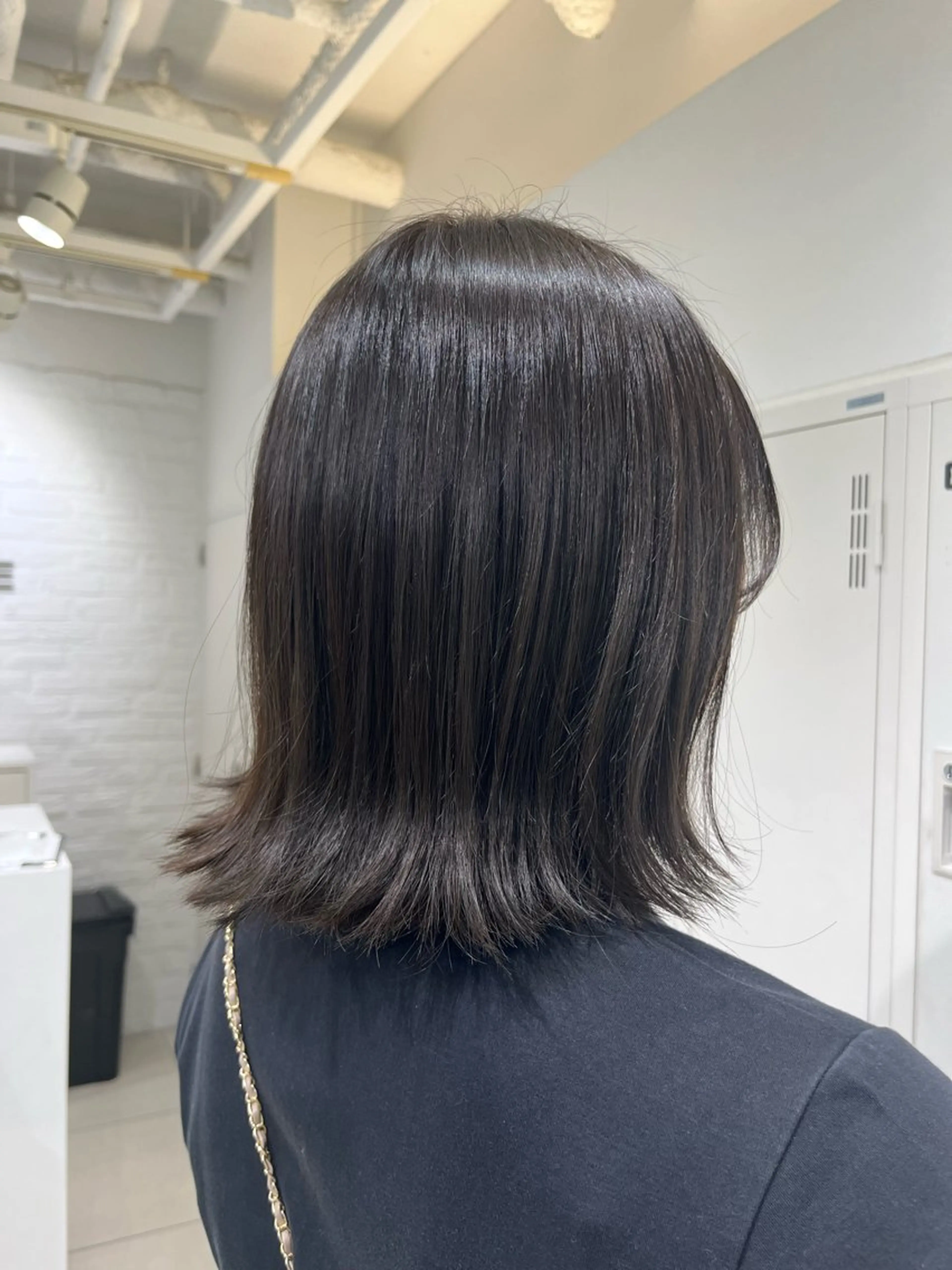 ミディアム カラー ブリーチ 透明感カラー グレージュ ブリーチなしカラー カット ヘアカラー トリートメント 【センターパート/ マッシュ】ryokaのヘアスタイル