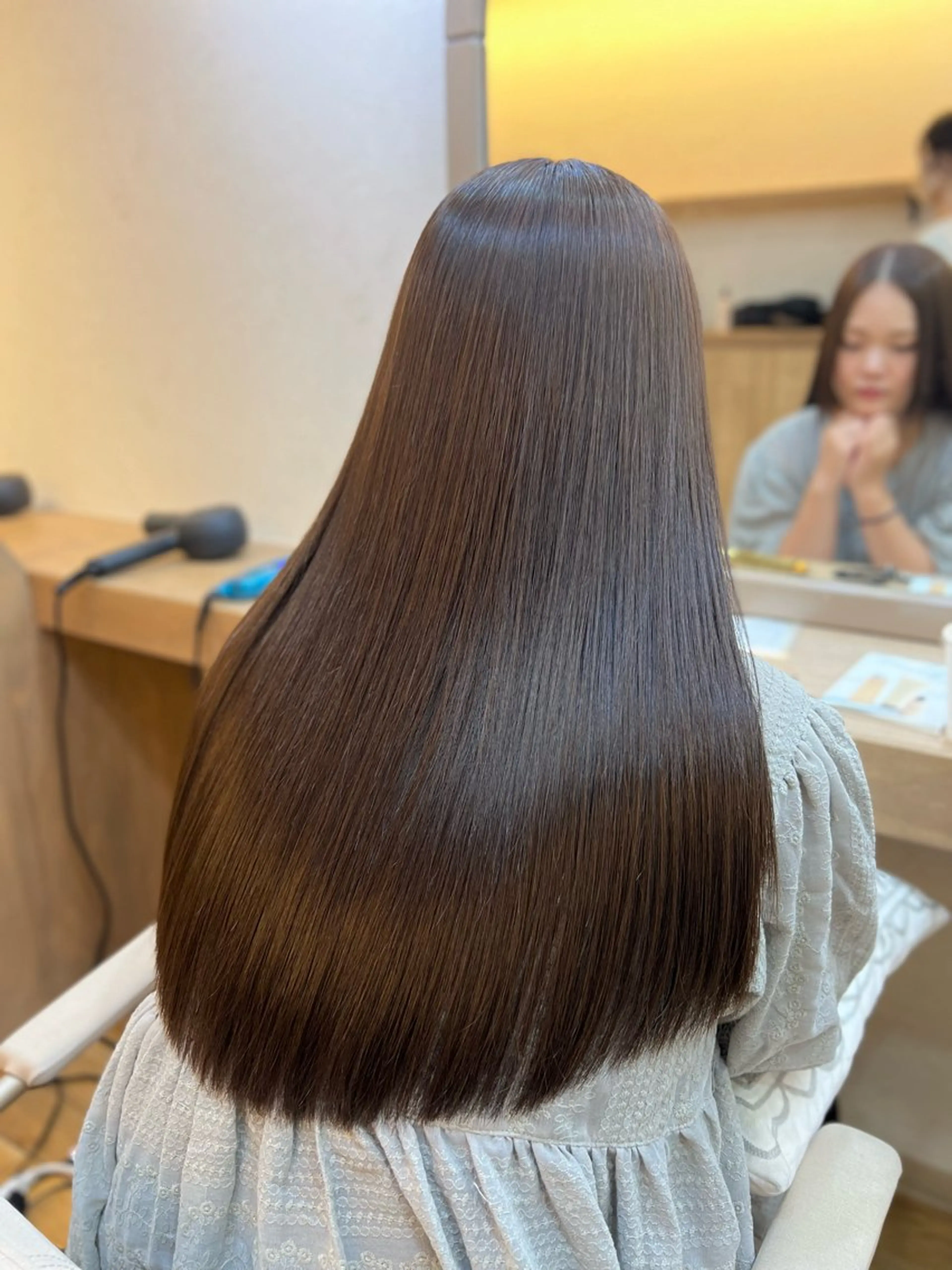 ロング 髪質改善 縮毛矯正 酸性ストレート カット 縮毛矯正 トリートメント 神戸ボブ✂️ ioe三宮/田 伸佳のヘアスタイル