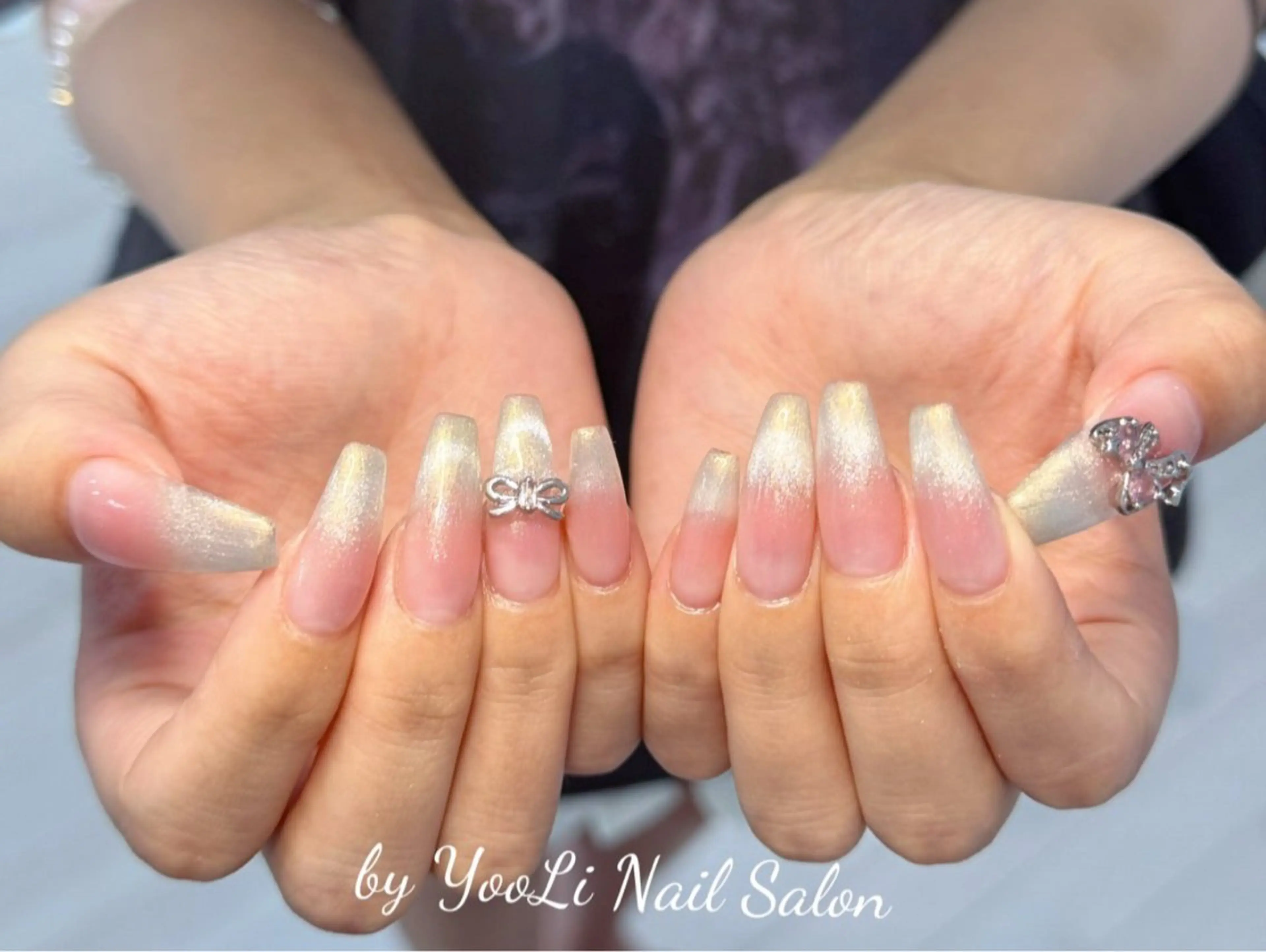 ネイル アートネイル オーロラネイル チークネイル フレンチネイル ガラスフレンチ 🎀🎀YooLi Nail Salonのネイルデザイン