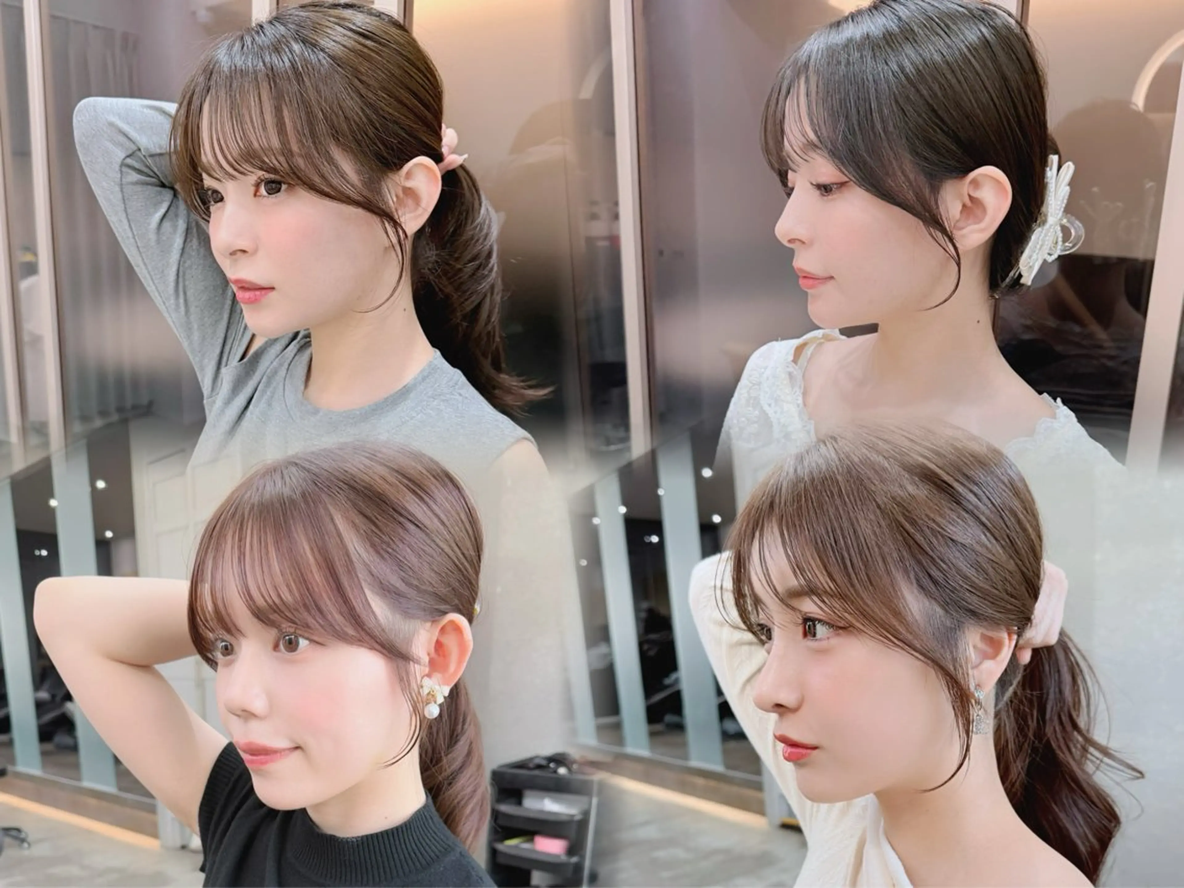 セミロング カット ヘアカラー トリートメント 山本翔一郎 韓国顔周りレイヤーのヘアスタイル