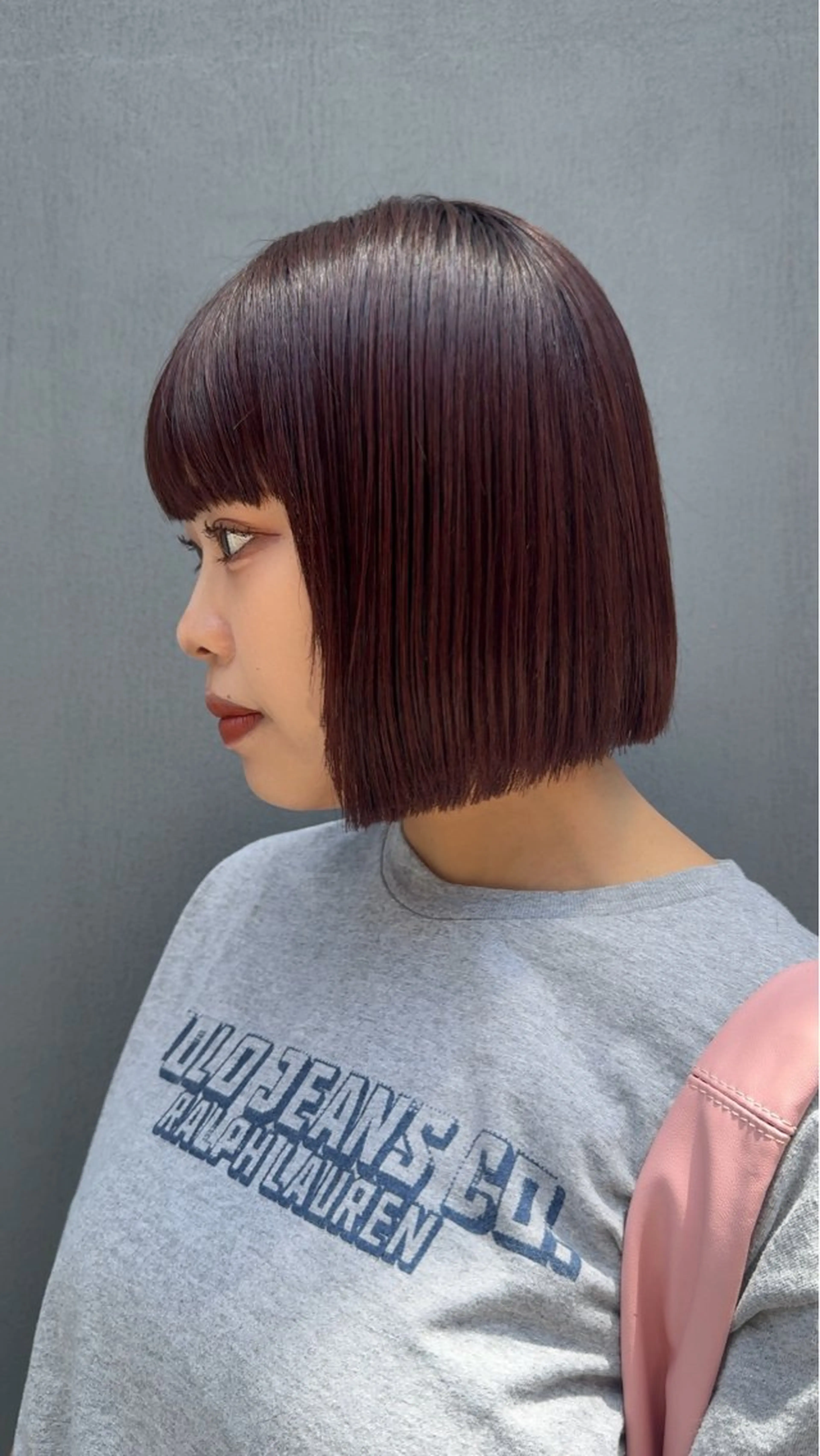 ミディアム カラー レッドカラー カット ヘアカラー Qin shaire salon 原宿所属・🌿パーマ/ボブ/ レイヤー/Mikiのヘアスタイル