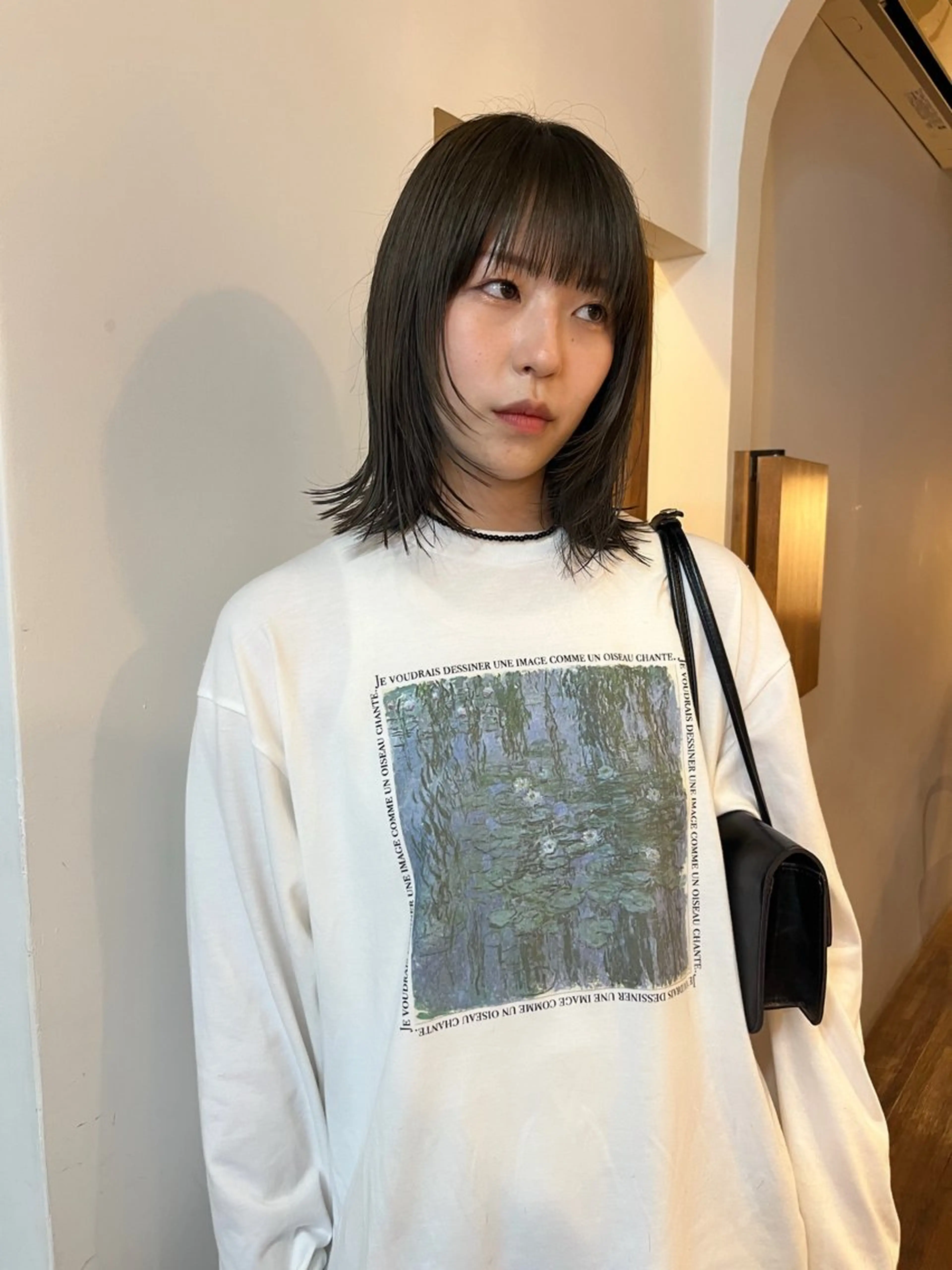 ミディアム カラー ボブレイヤー ベージュカラー オリーブベージュ ボブ 顔周りカット ケアブリーチ/ボブ/ honoのヘアスタイル