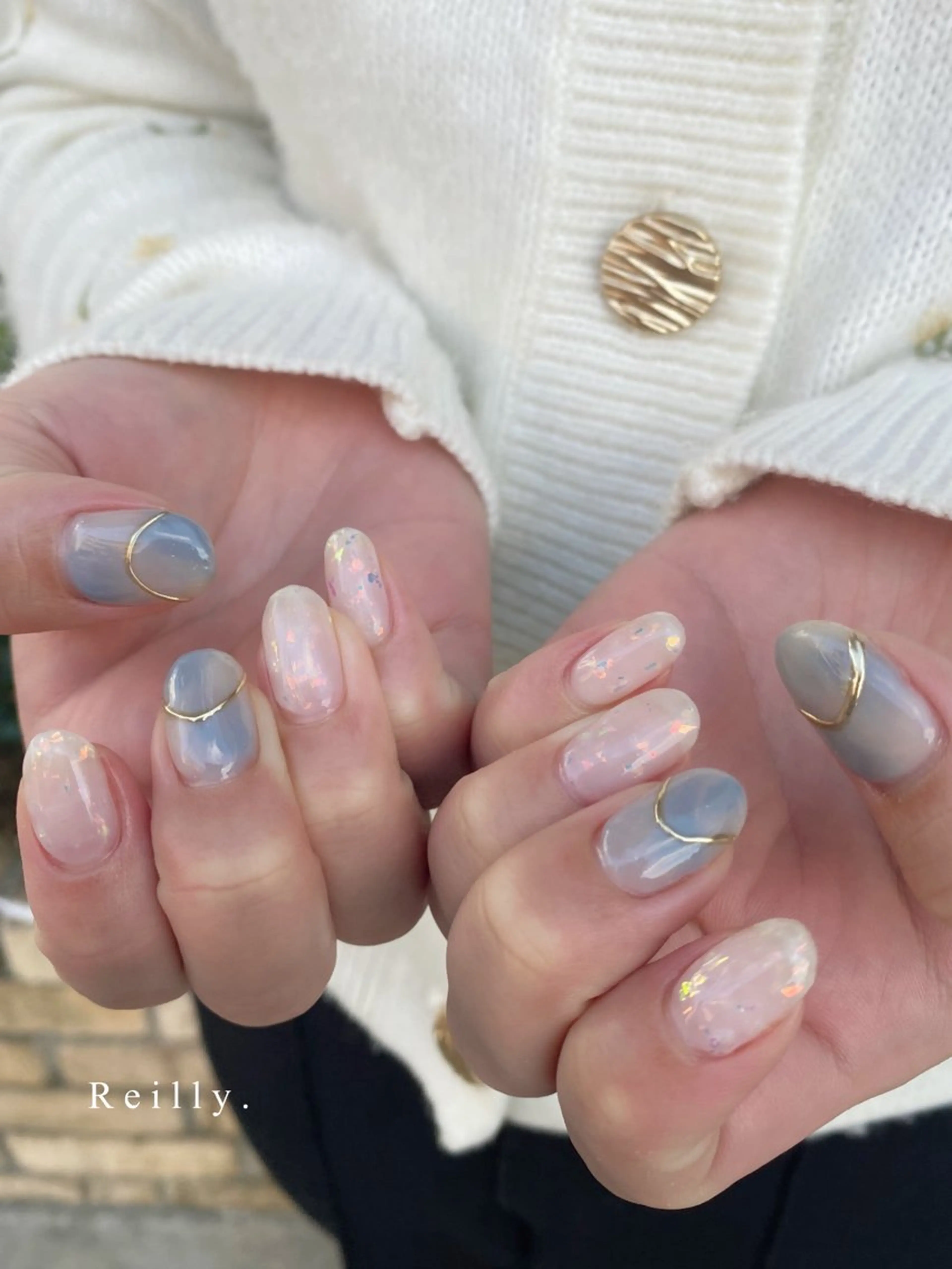 ネイル フラッシュネイル ジェルネイル グラデーション ラメ(グリッター) ラメグラデーション REILLY.　private nail salon所属・Marina 《REILLY.》のネイルデザイン