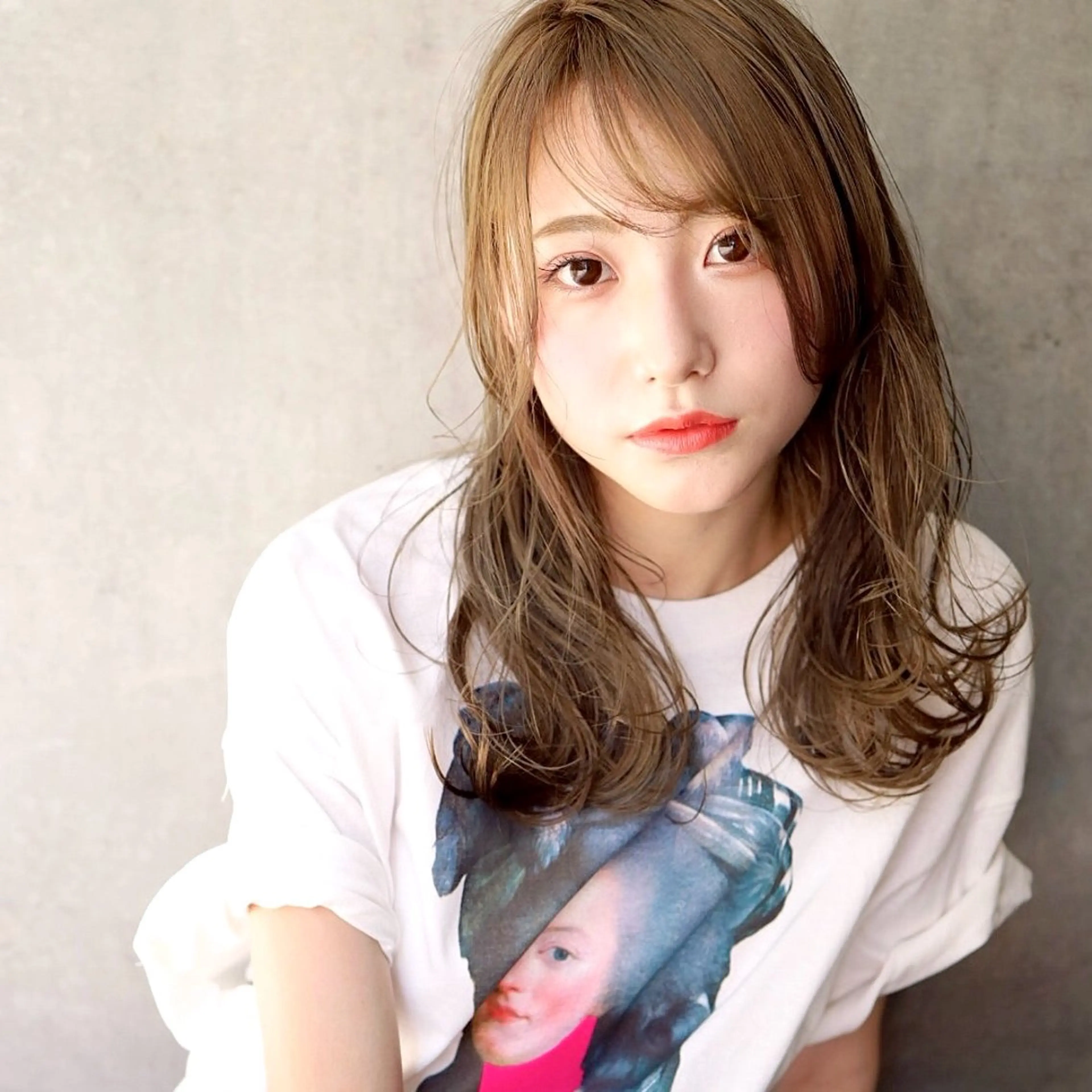 セミロング カラー okaPPachan 🍇AKINA🍇のヘアスタイル