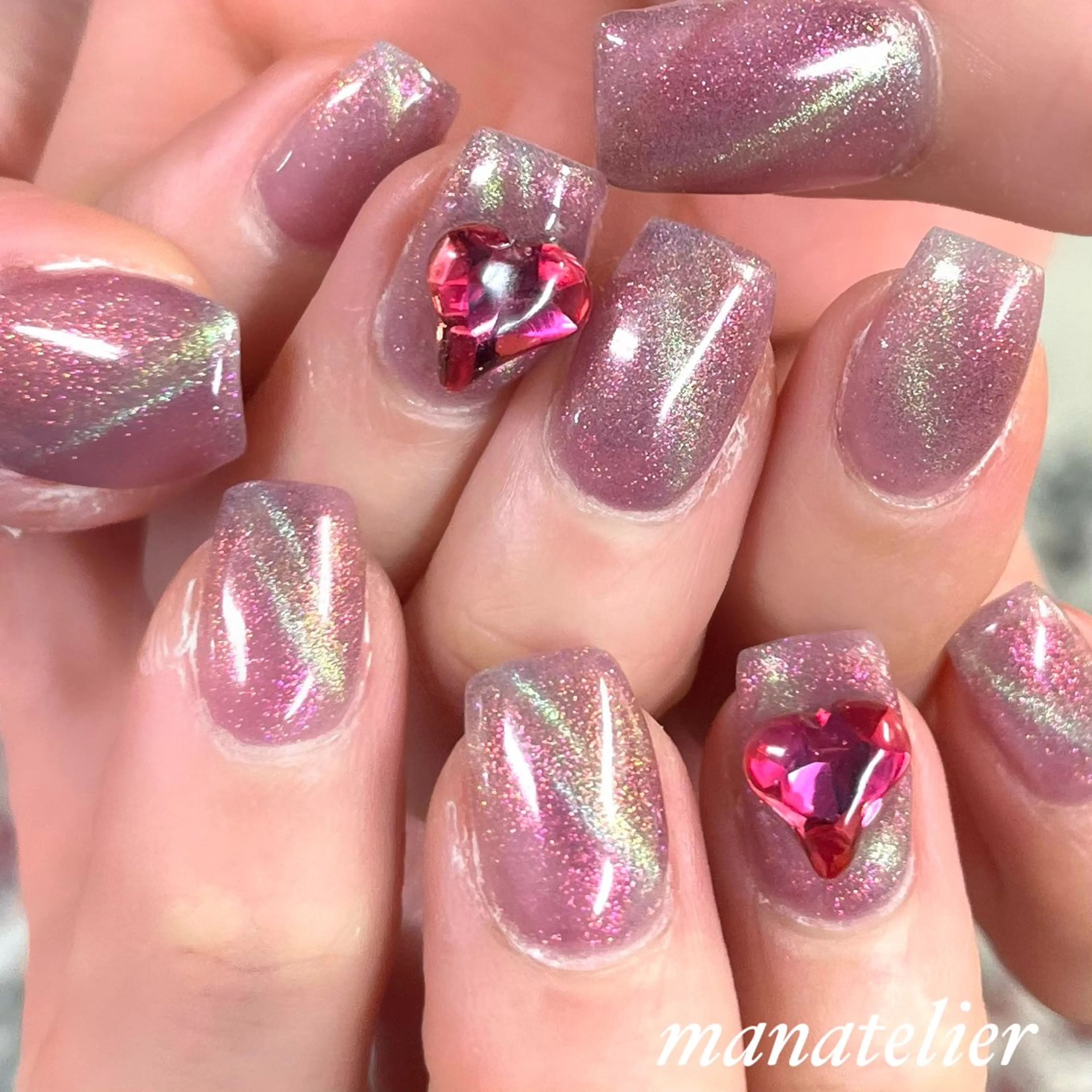 ネイル ハート ハンドネイル manatelier マナトリエのネイルデザイン