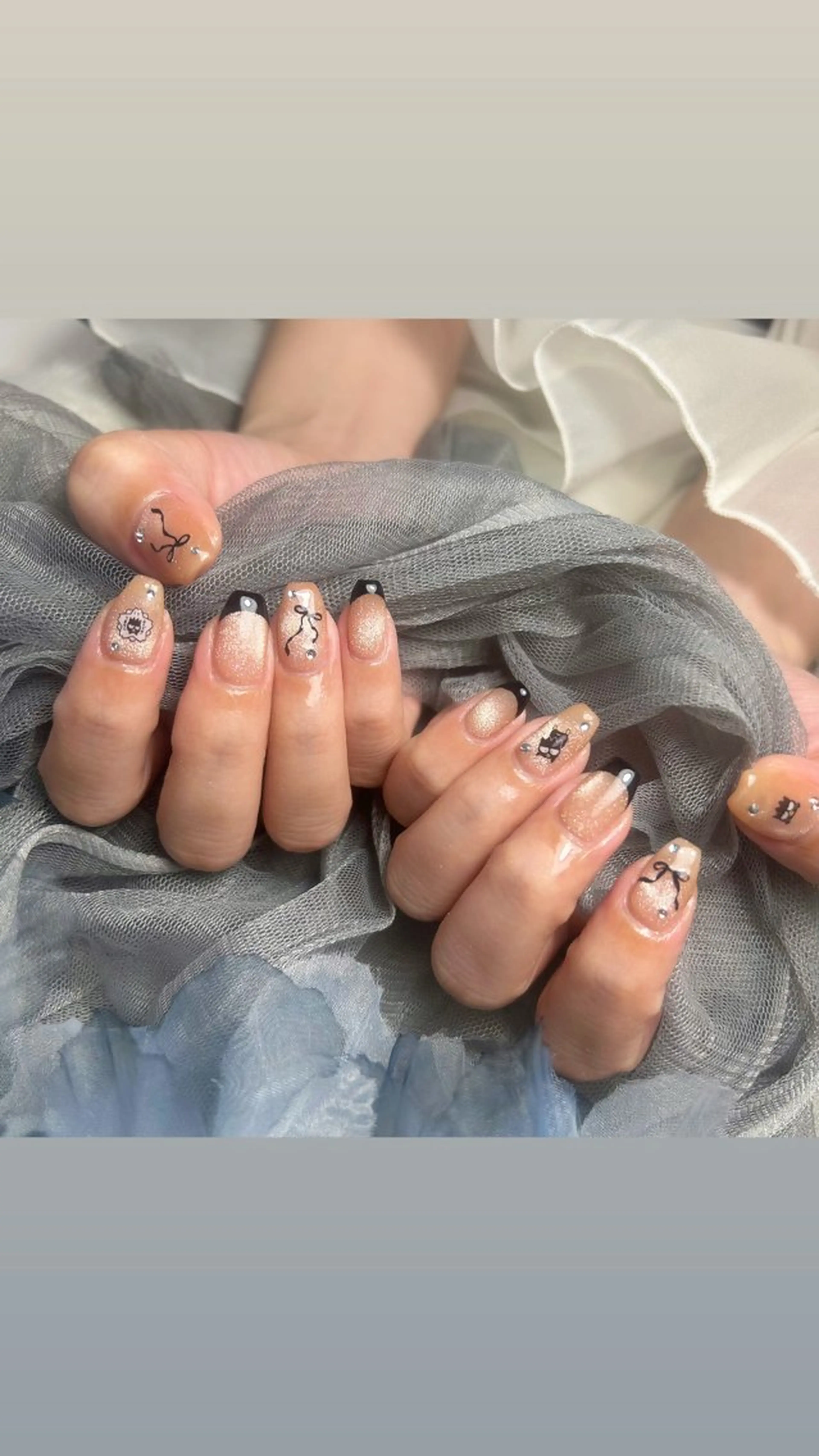 ミディアム ハンドネイル Teddy🧸Nail Eyebrow SALON所属・Teddy🧸 _MIZUKIのマツエク・マツパデザイン