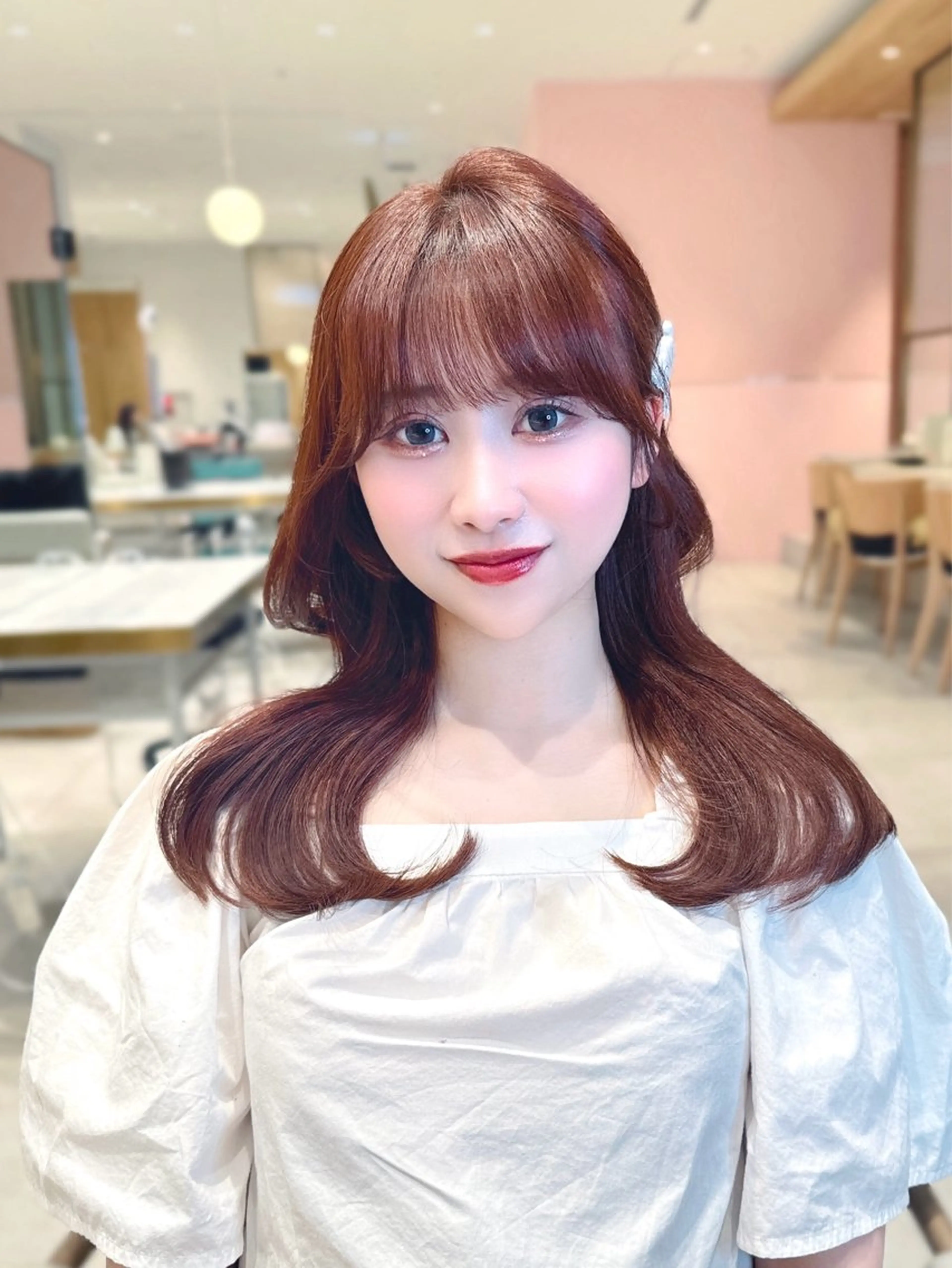 セミロング カラー カット ヘアカラー トリートメント ヘッドスパ ヘアセット 韓国ヘア/レイヤー/ 顔まわり/りょーとのヘアスタイル