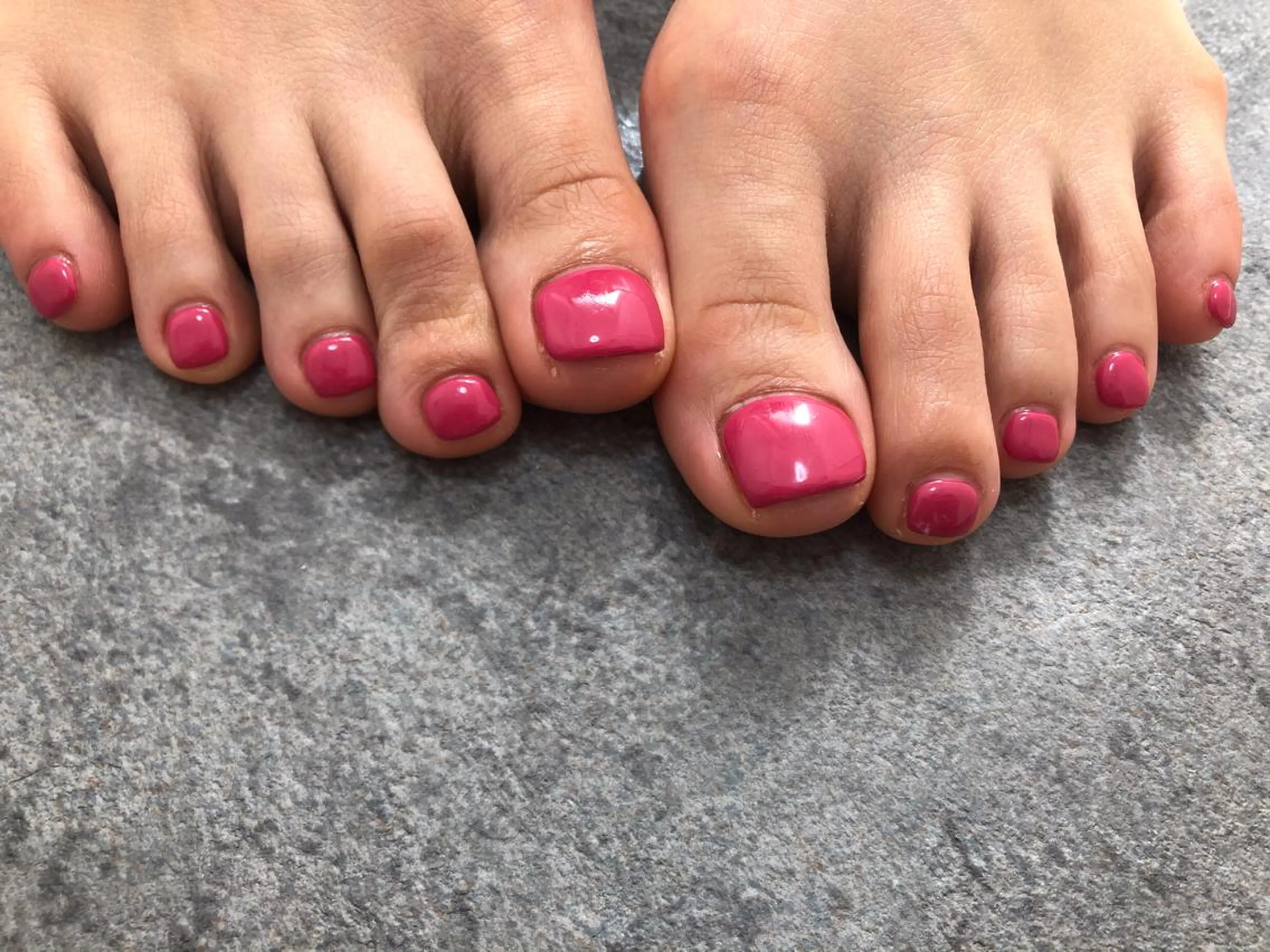 ネイル フットネイル ワンカラーネイル ピンク 春ネイル Mogu nail 二子玉川のネイルデザイン