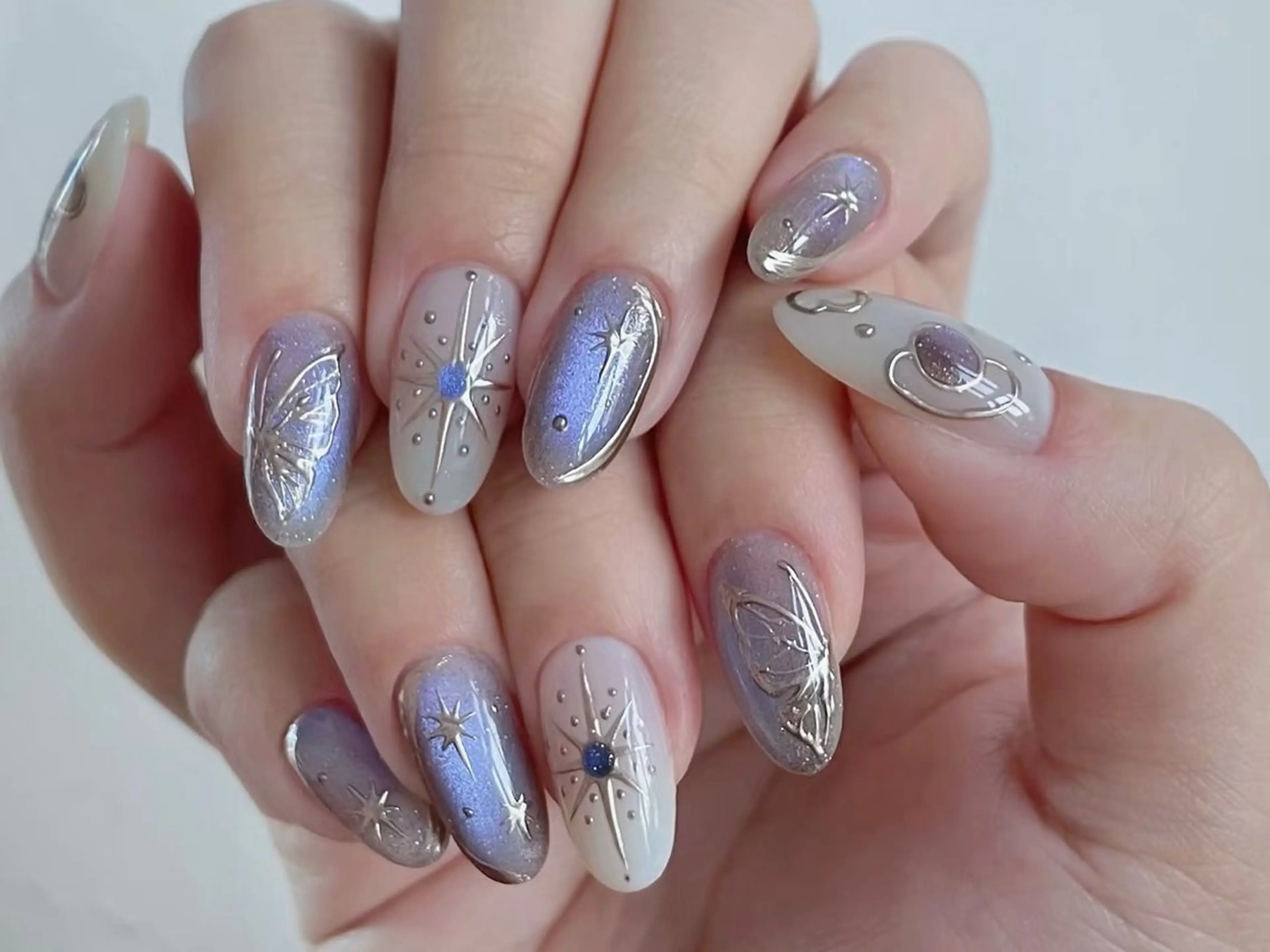 ネイル アートネイル ジェルネイル グラデーション マグネットネイル ハンドネイル ハンドケア DarkHoney 池袋店のネイルデザイン