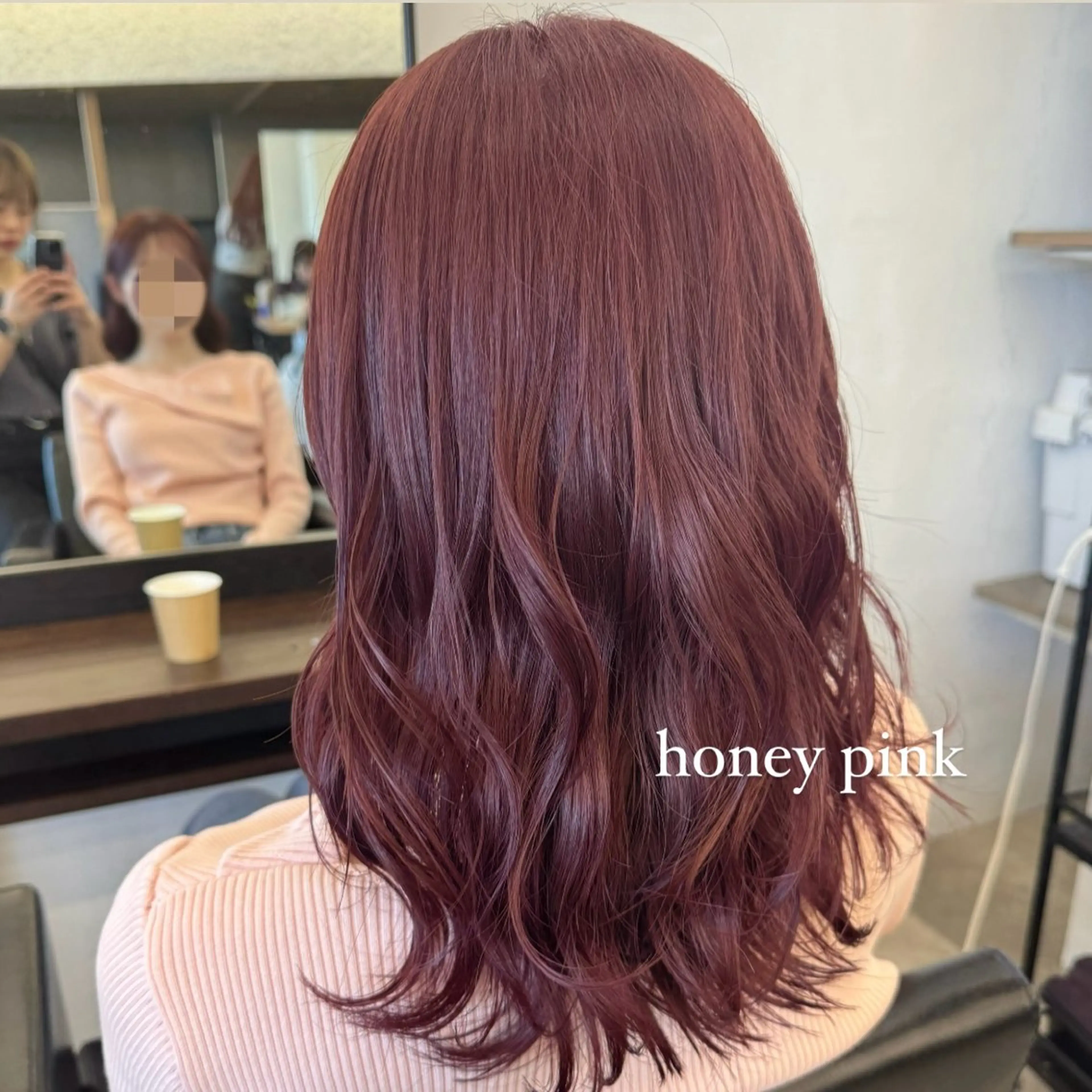 ミディアム カラー ヘアアレンジ ブリーチ ピンクカラー ボブ/レイヤー/ 艶髪/HANA💗のヘアスタイル