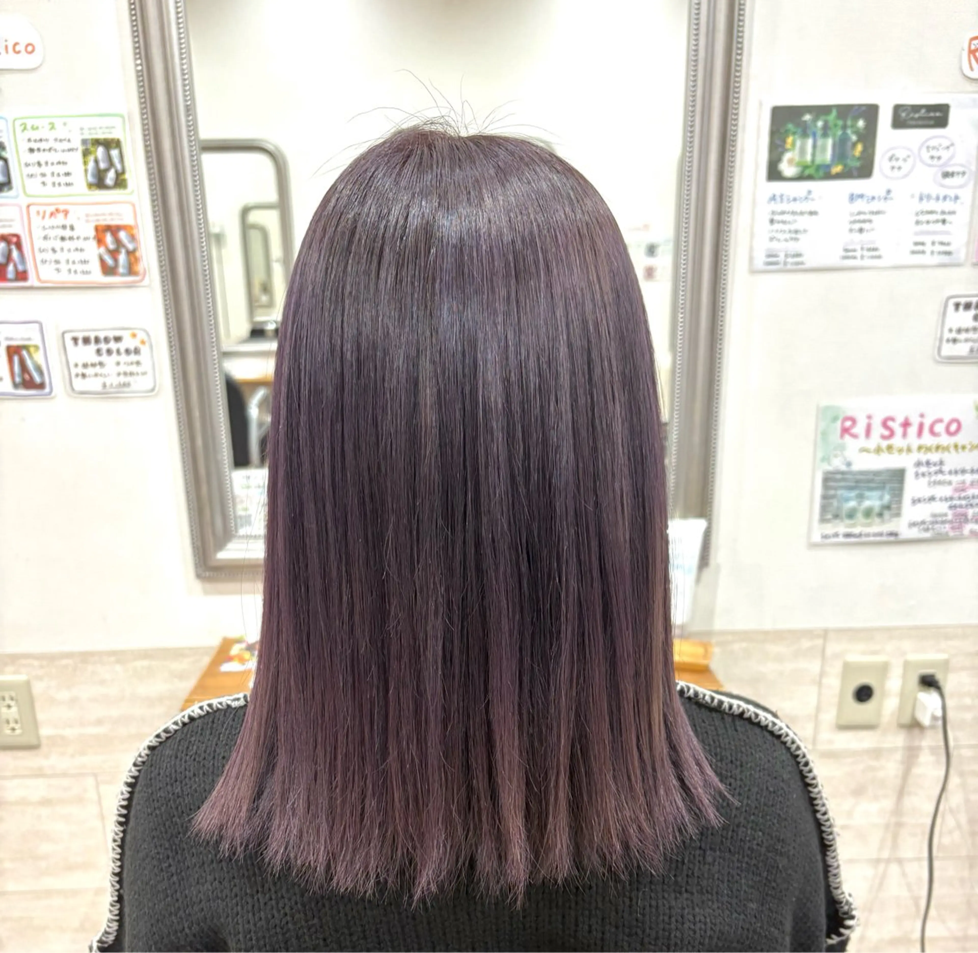 ミディアム カラー ヘアカラー 堀川 希歩のヘアスタイル