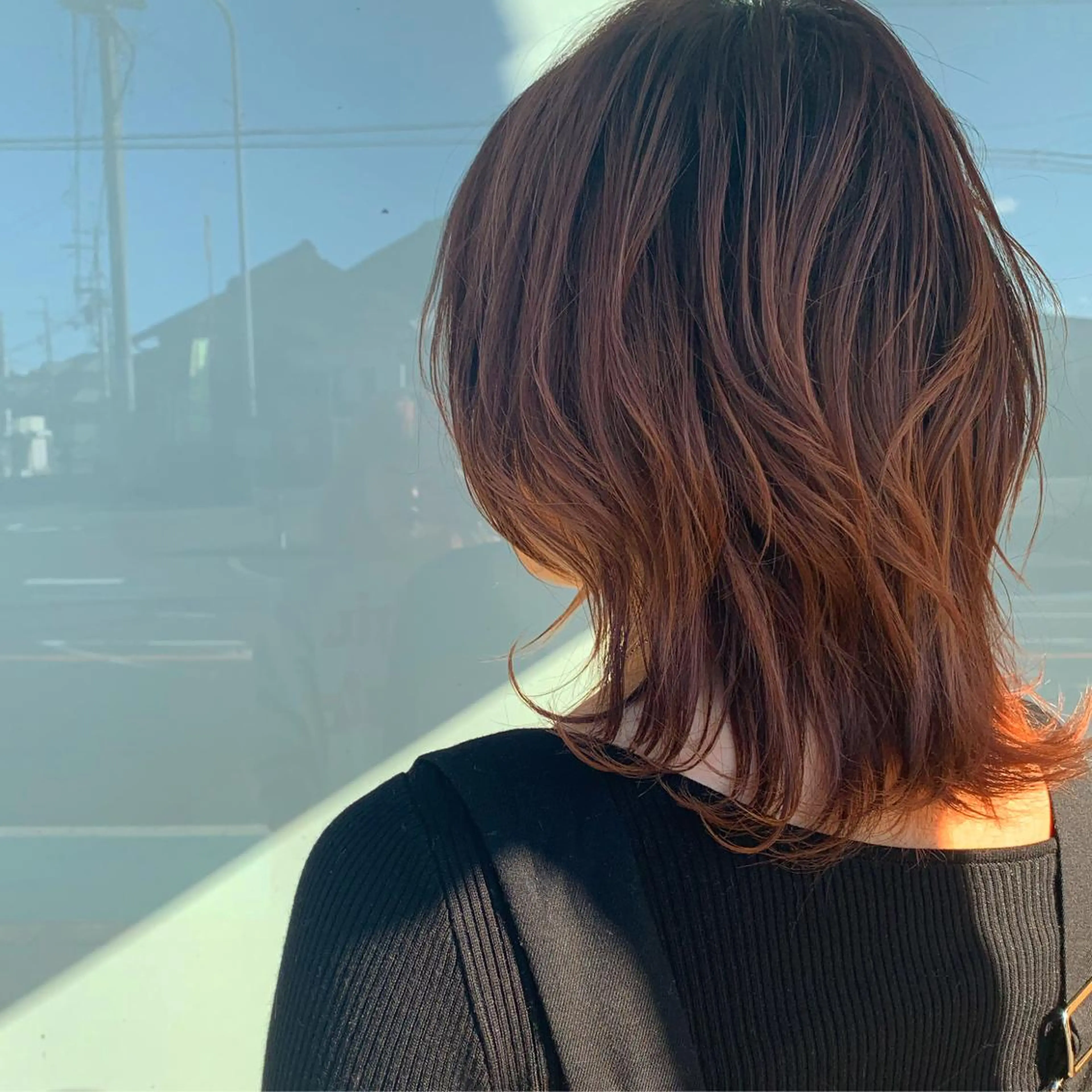 セミロング オレンジブラウン mono.所属・南茨/ヘッドスパ /カット/momoのヘアスタイル