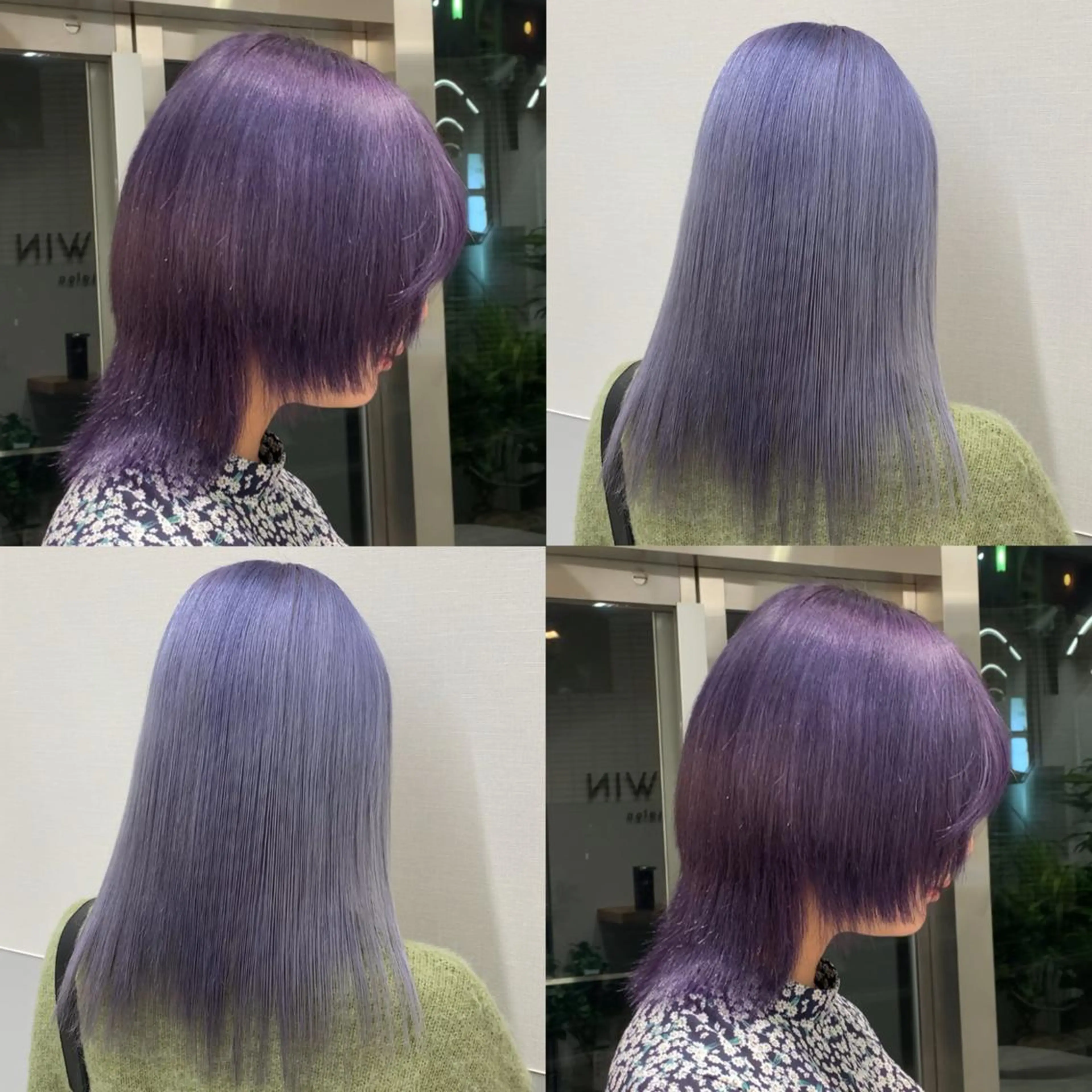 💟パープル ラベンダー💟【ケアブリーチカラー+トリートメント】ハイトーン/ブルーラベンダー/ダブルカラー/紫/の写真