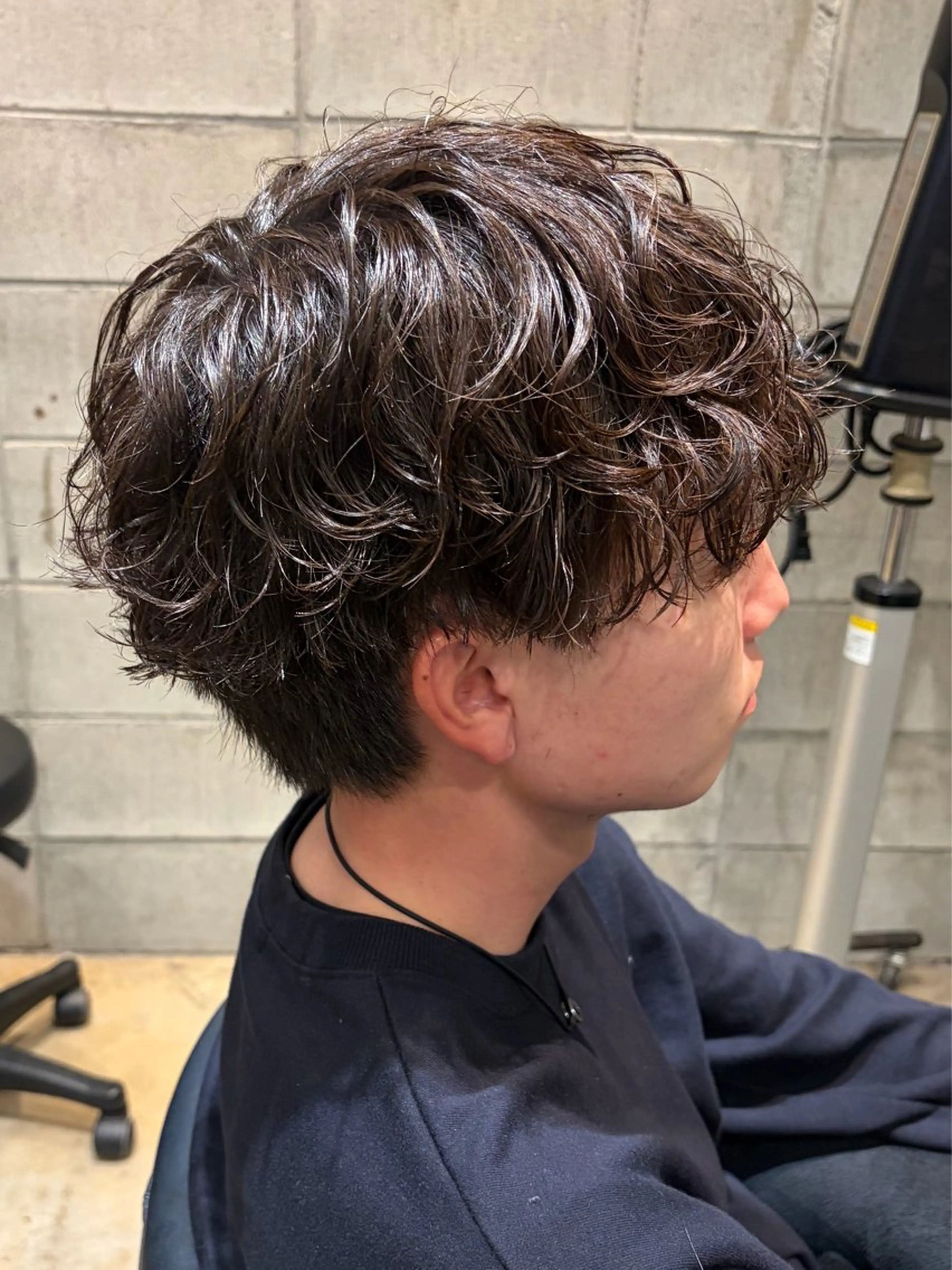 パーマ メンズ メンズパーマ シャドーパーマ カット パーマ みわ/博多 ブリーチ/メンズヘアのヘアスタイル