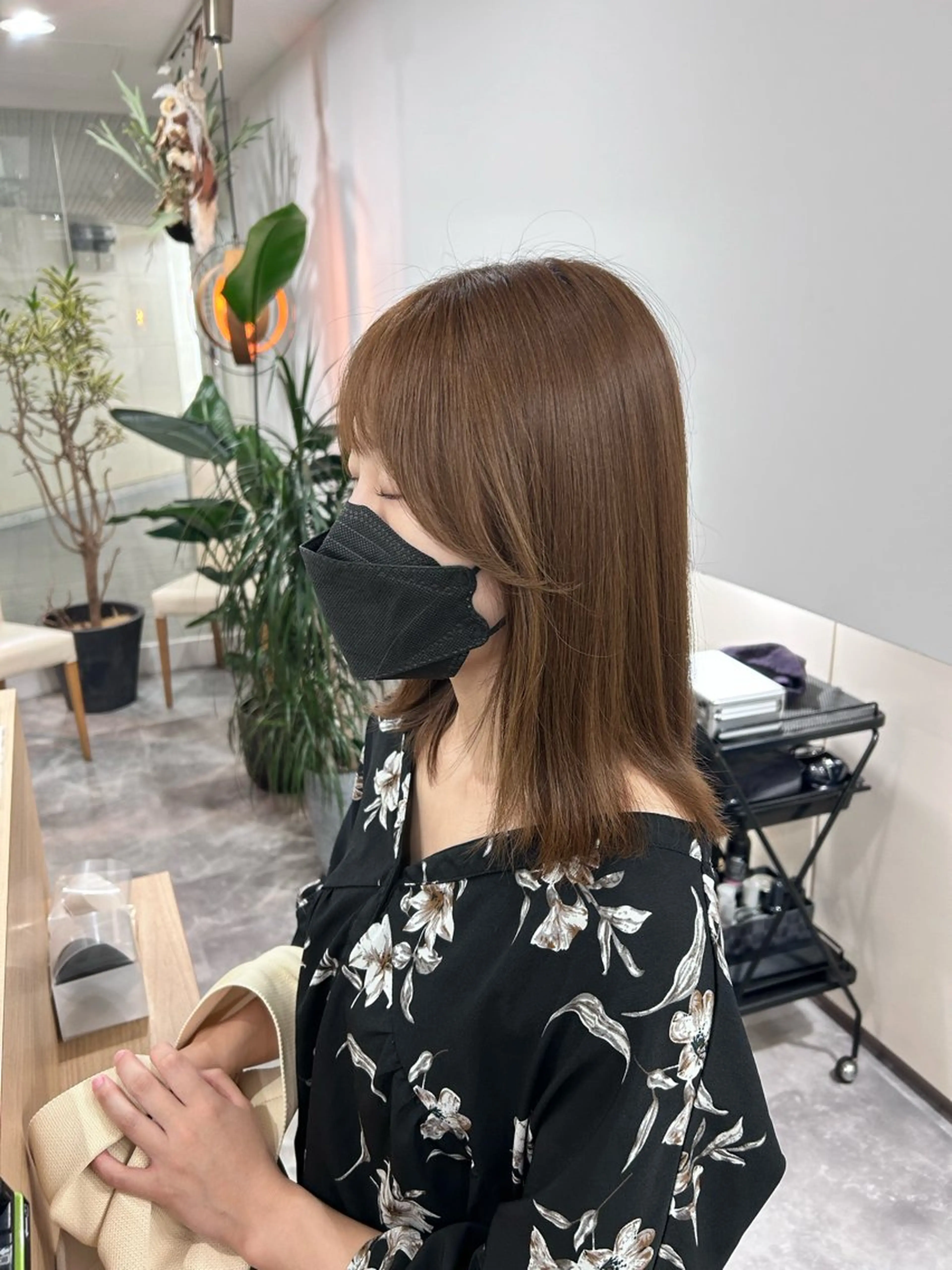 ミディアム カット ヘアカラー トリートメント 藤森結子/韓国ヘア/ パーソナルカラー診断のヘアスタイル