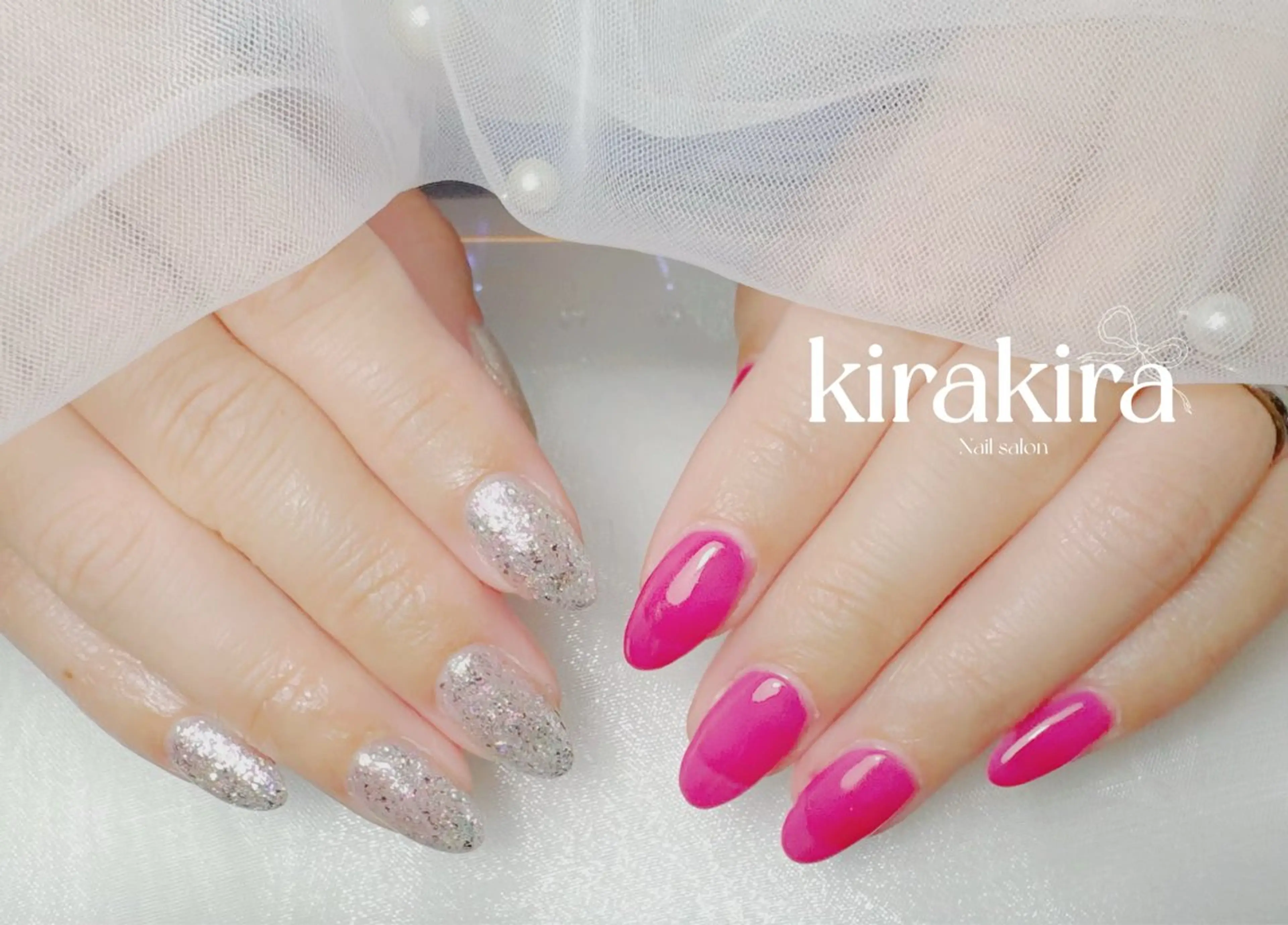 ネイル フットネイル キラキラネイル ラメ(グリッター) ピンク シルバー Kirakira Nail salonのネイルデザイン