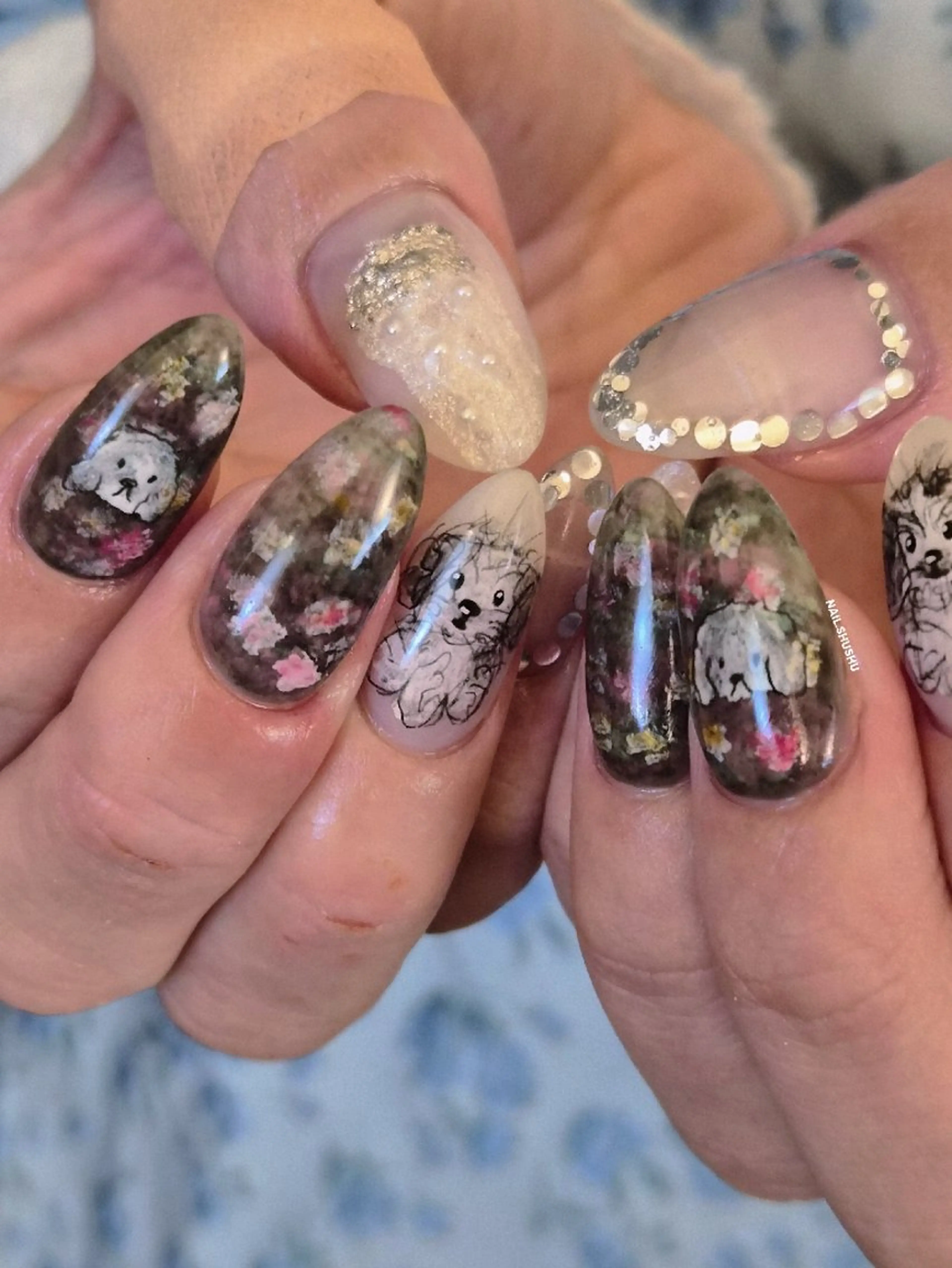 ネイル ハンドネイル 3dパーツ/流行り 👧shushu❤️のネイルデザイン