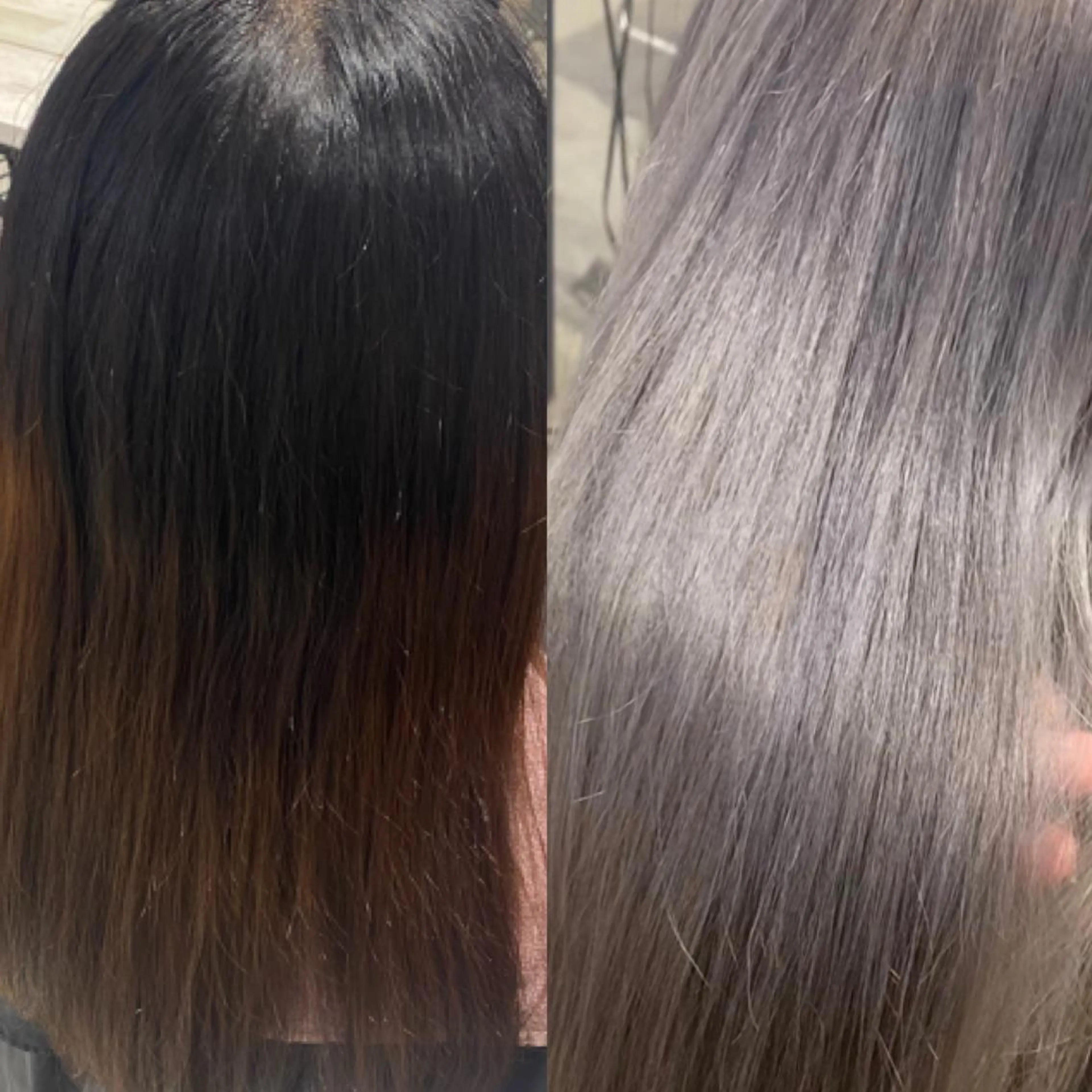 ロング カラー ヘアアレンジ 黒髪 ブリーチ グレージュ youres hair東新宿店所属・新宿⌇韓国風ヘア ⌇透明感カラーのヘアスタイル