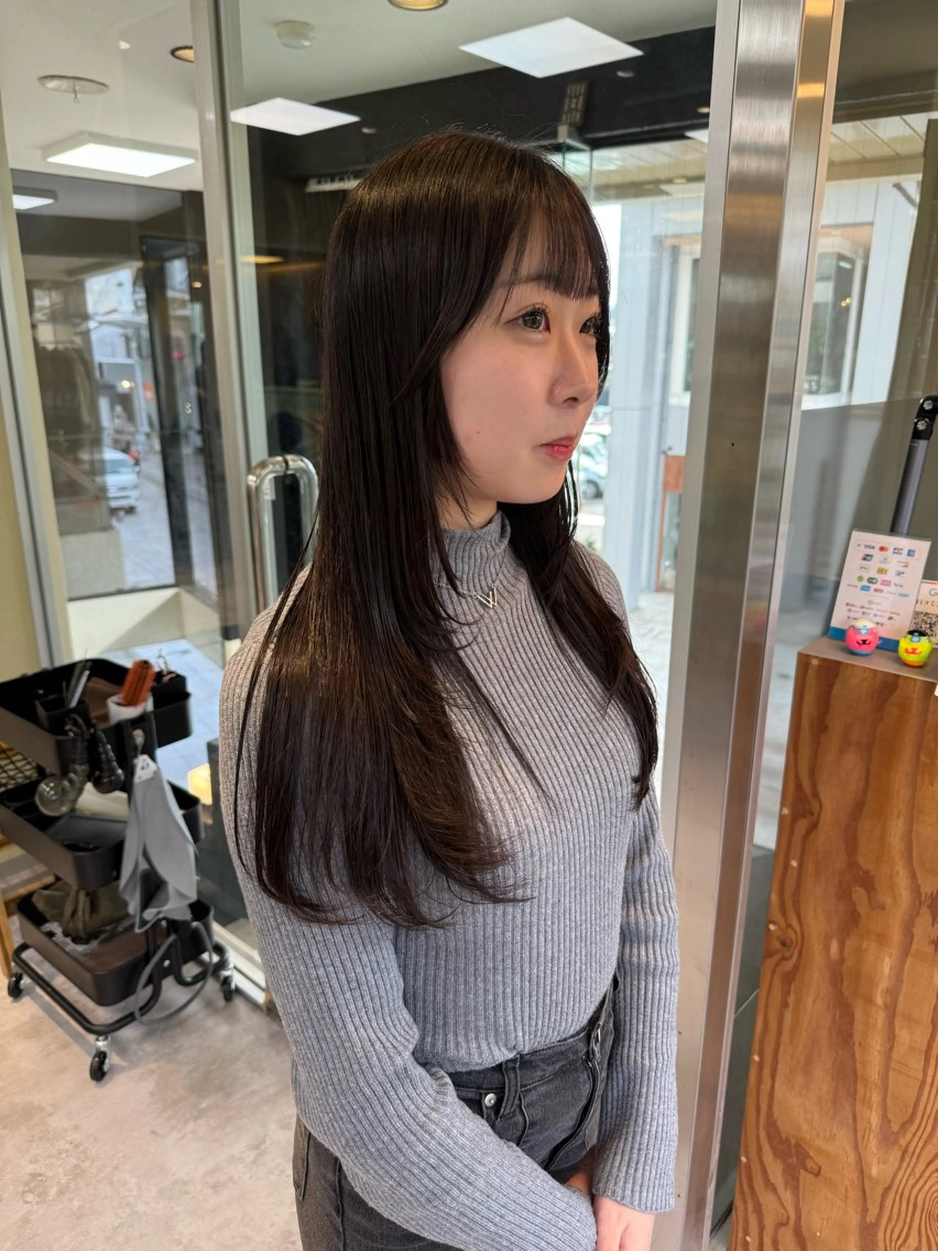 ロング カラー カット 縮毛矯正 トリートメント 伶風/ボブ/ ハッシュカットのヘアスタイル