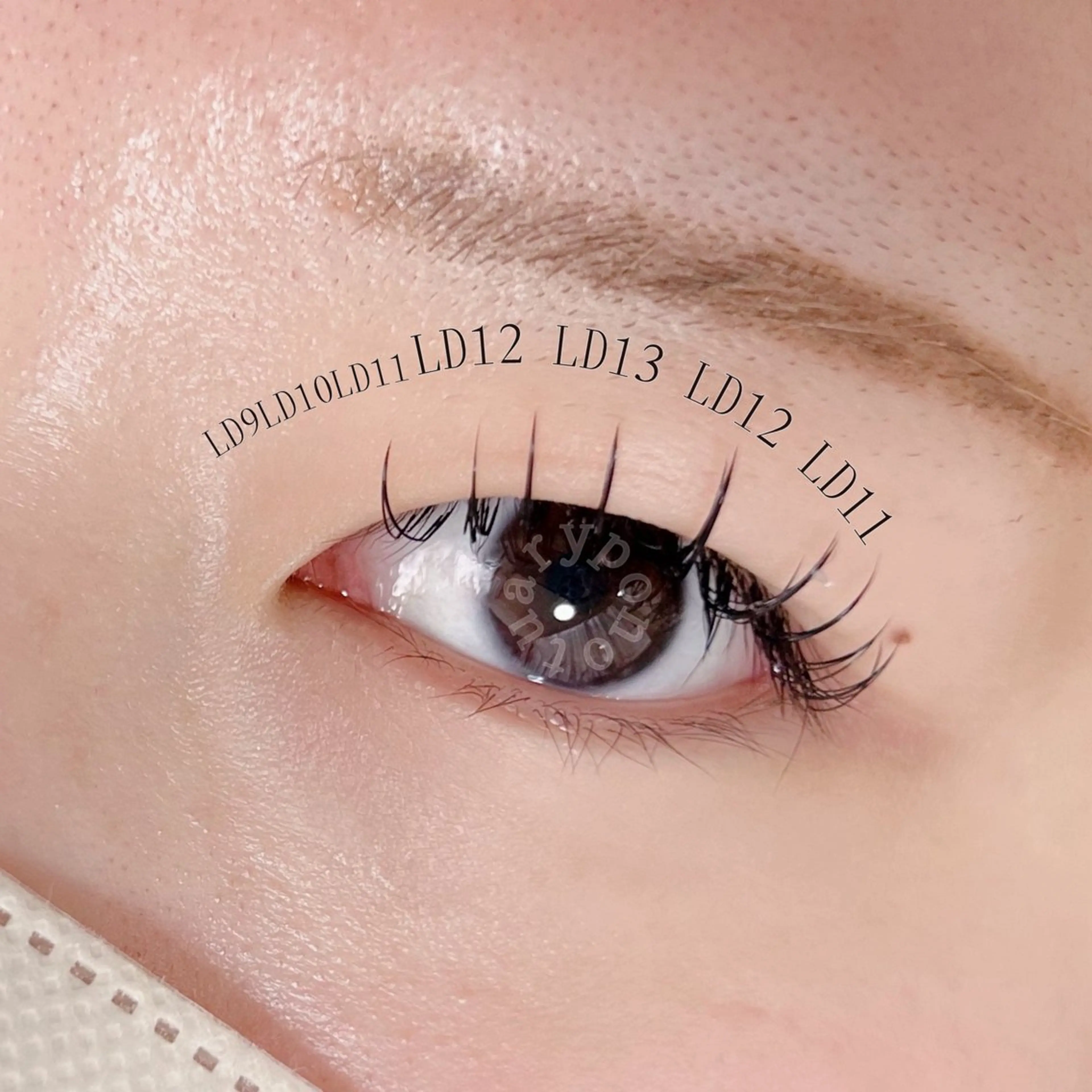 マツエク・マツパ フラットラッシュ Lカール まつげパーマ 一重×まつ毛パーマ マツエク チュアリポノ 舩津のマツエク・マツパデザイン