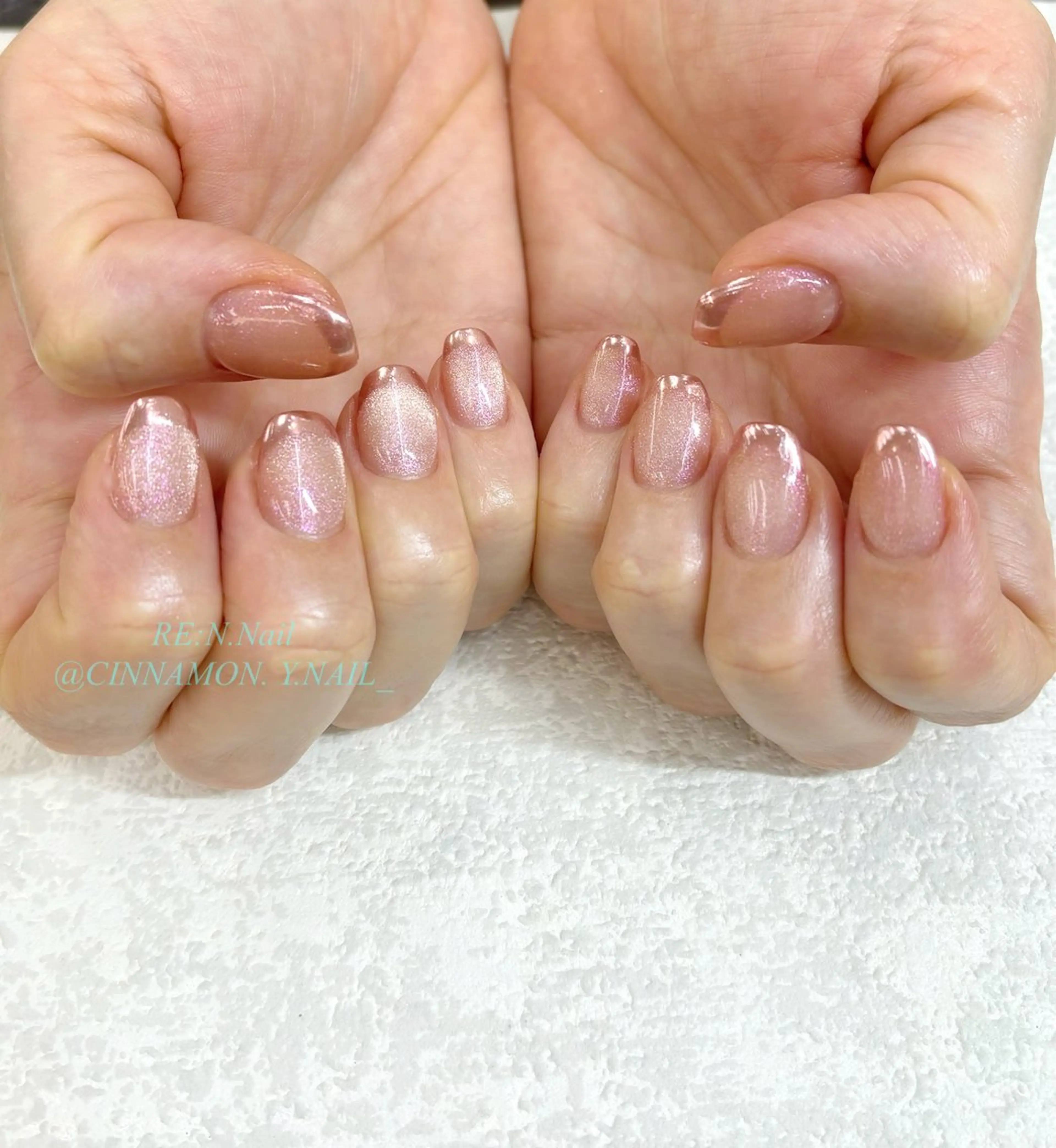 ネイル マグネットネイル ハンドネイル Yuna🩵 RE:N.Nailのネイルデザイン