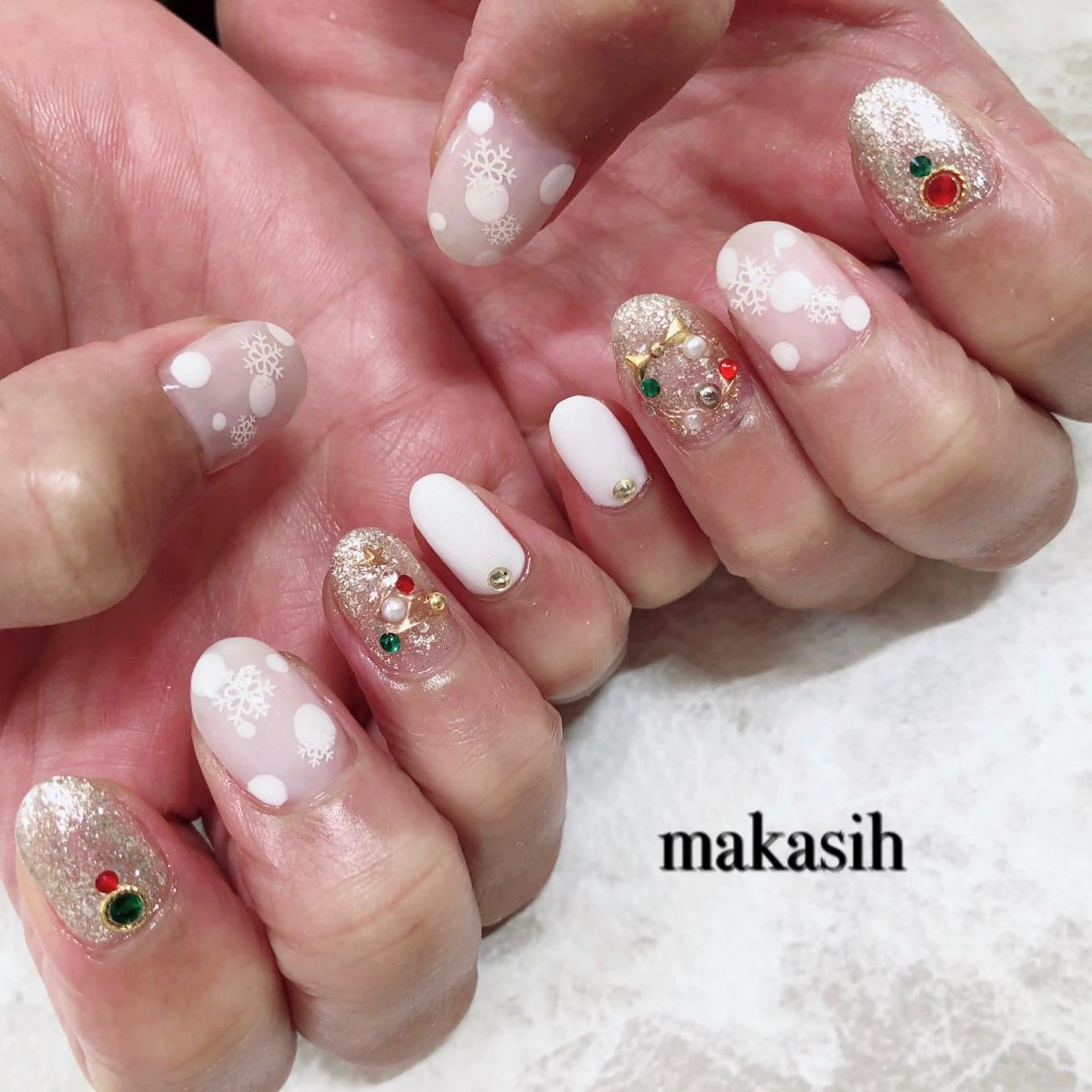 ネイル 冬ネイル クリスマス 濱田 美菜子のエステ・リラクイメージ