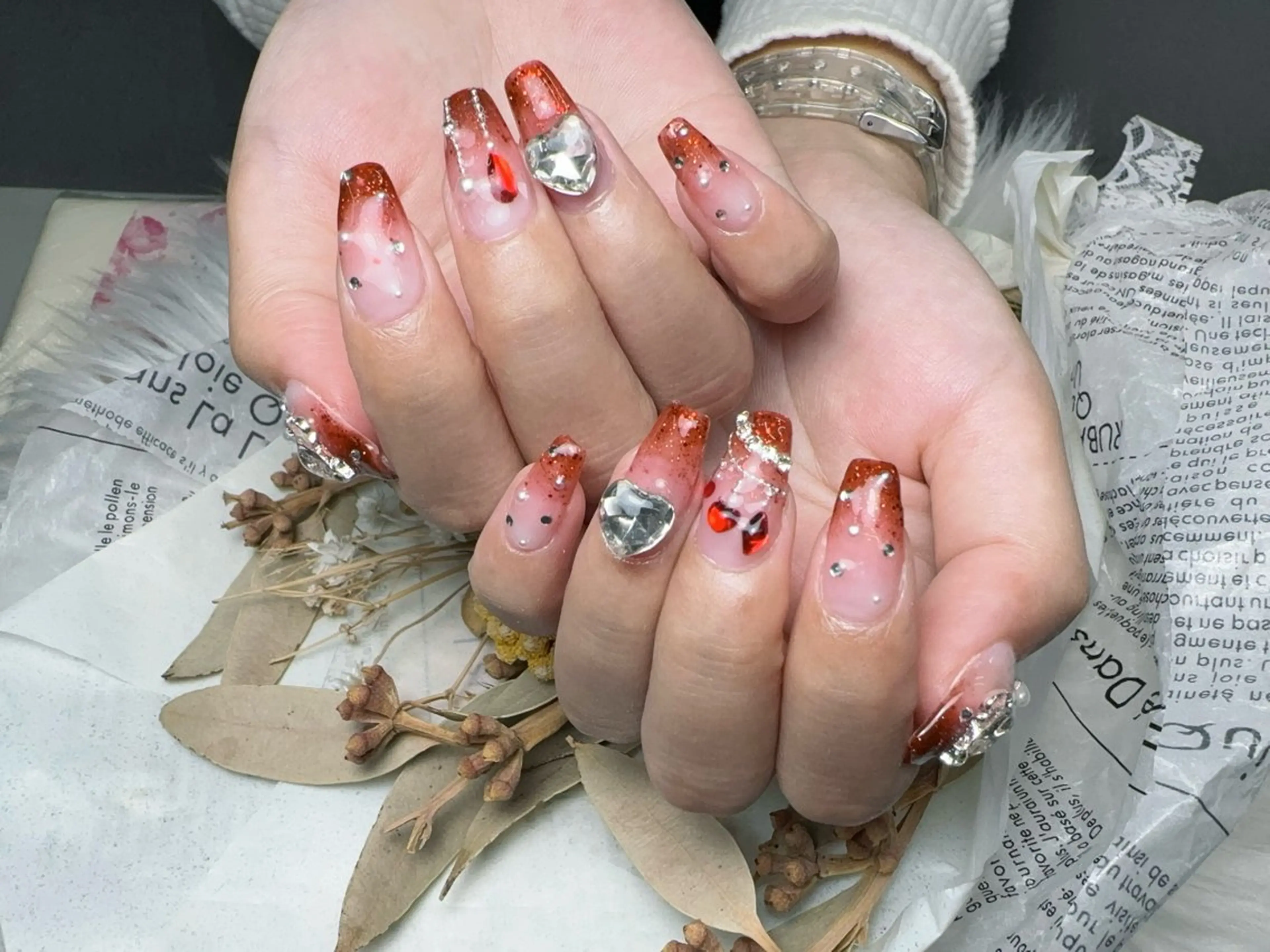 ネイル 長さ出し フレンチネイル ジェルネイル ガラスフレンチ 韓国ネイル ハンドネイル ハンドケア For U nail スカルプ専門店のネイルデザイン