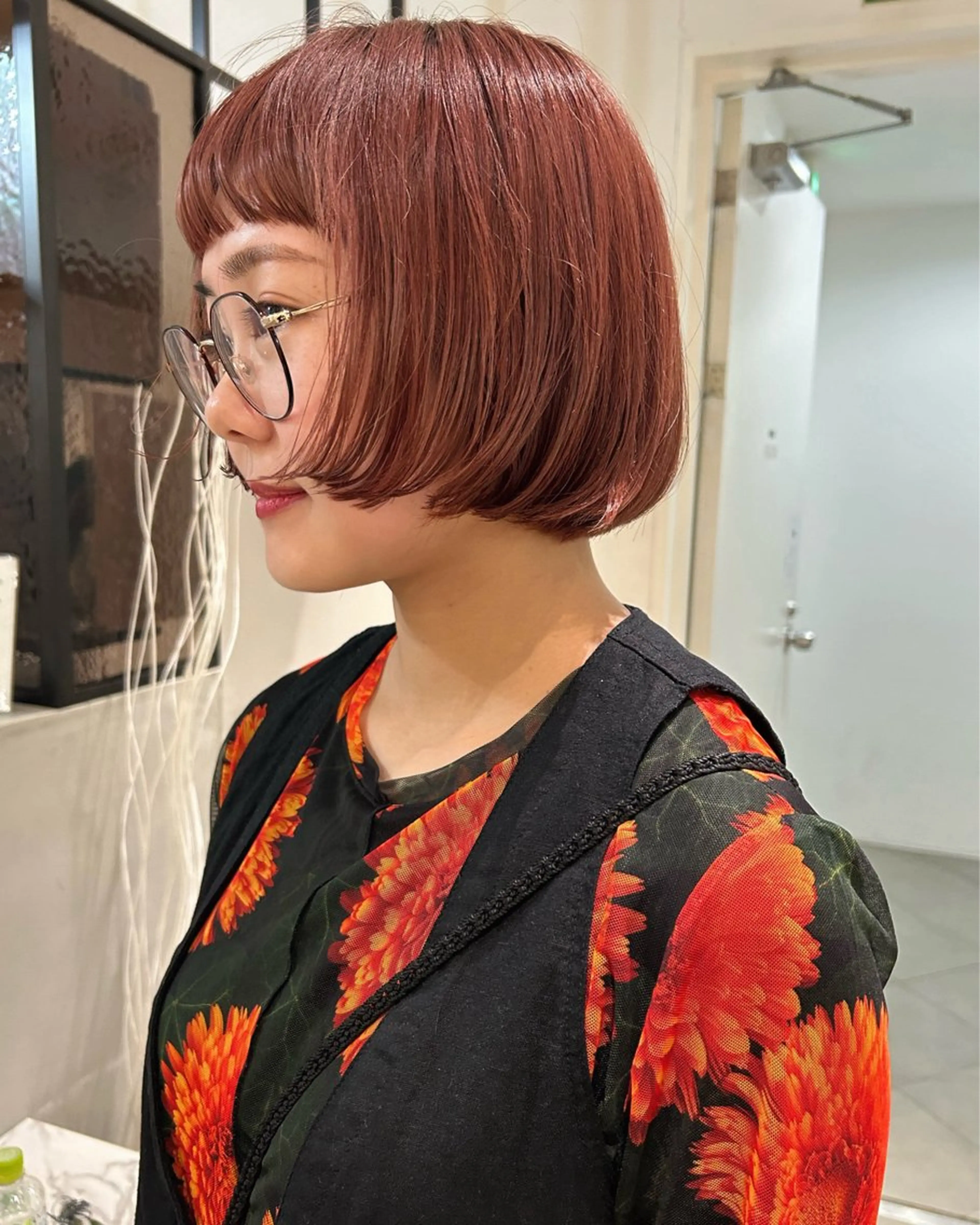 ショート カラー ブリーチ ケアブリーチ ピンクカラー ボブ カット ヘアカラー トリートメント Loom.所属・村上雅人 ナチュラルモードのヘアスタイル