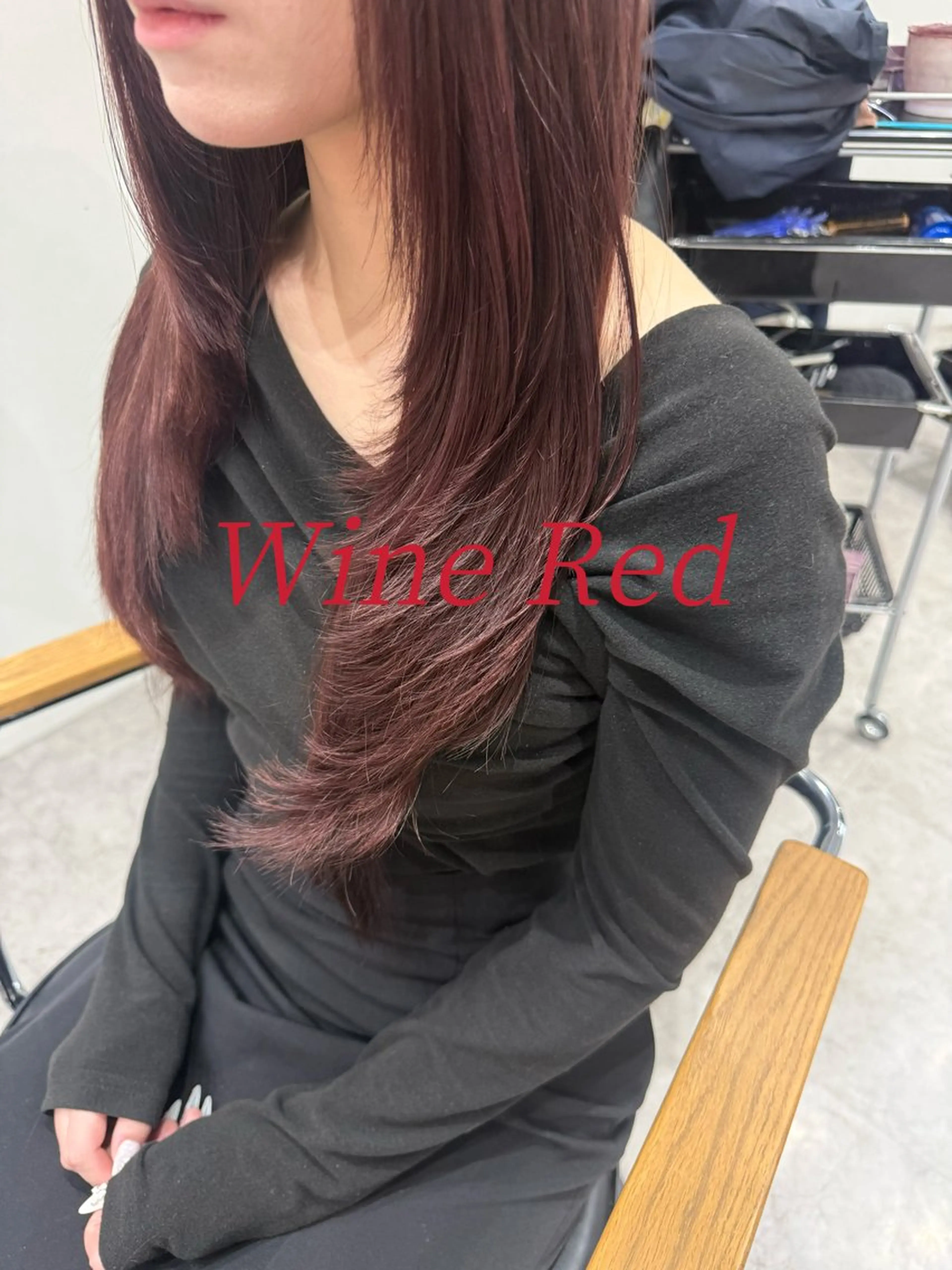 ロング カラー レッドカラー 顔まわりレイヤー レイヤーカット カット ヘアカラー トリートメント soyon 心斎橋店のヘアスタイル