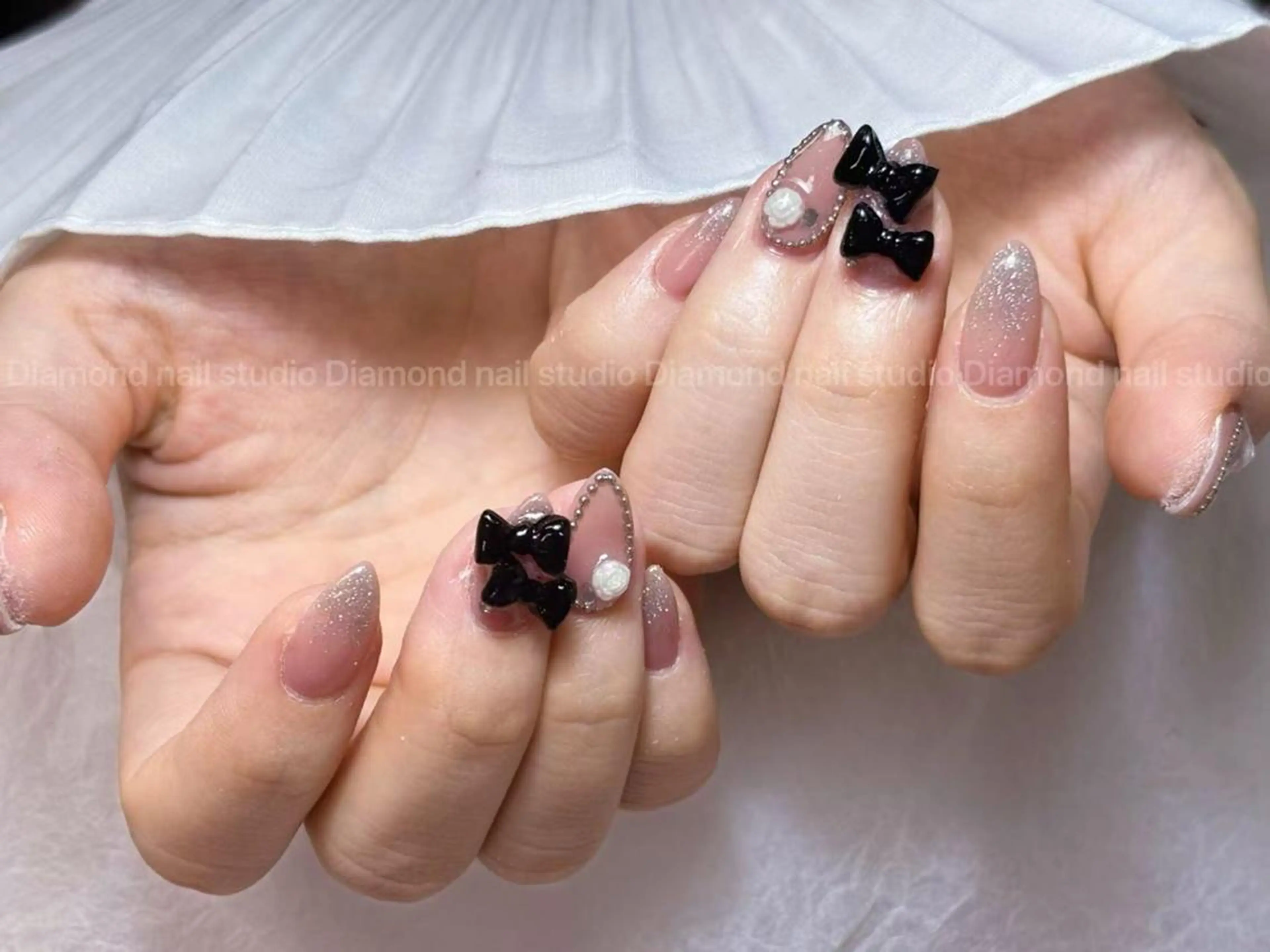 ネイル アートネイル オーロラネイル ガーリー キラキラネイル 韓国ネイル diamond ♥のネイルデザイン