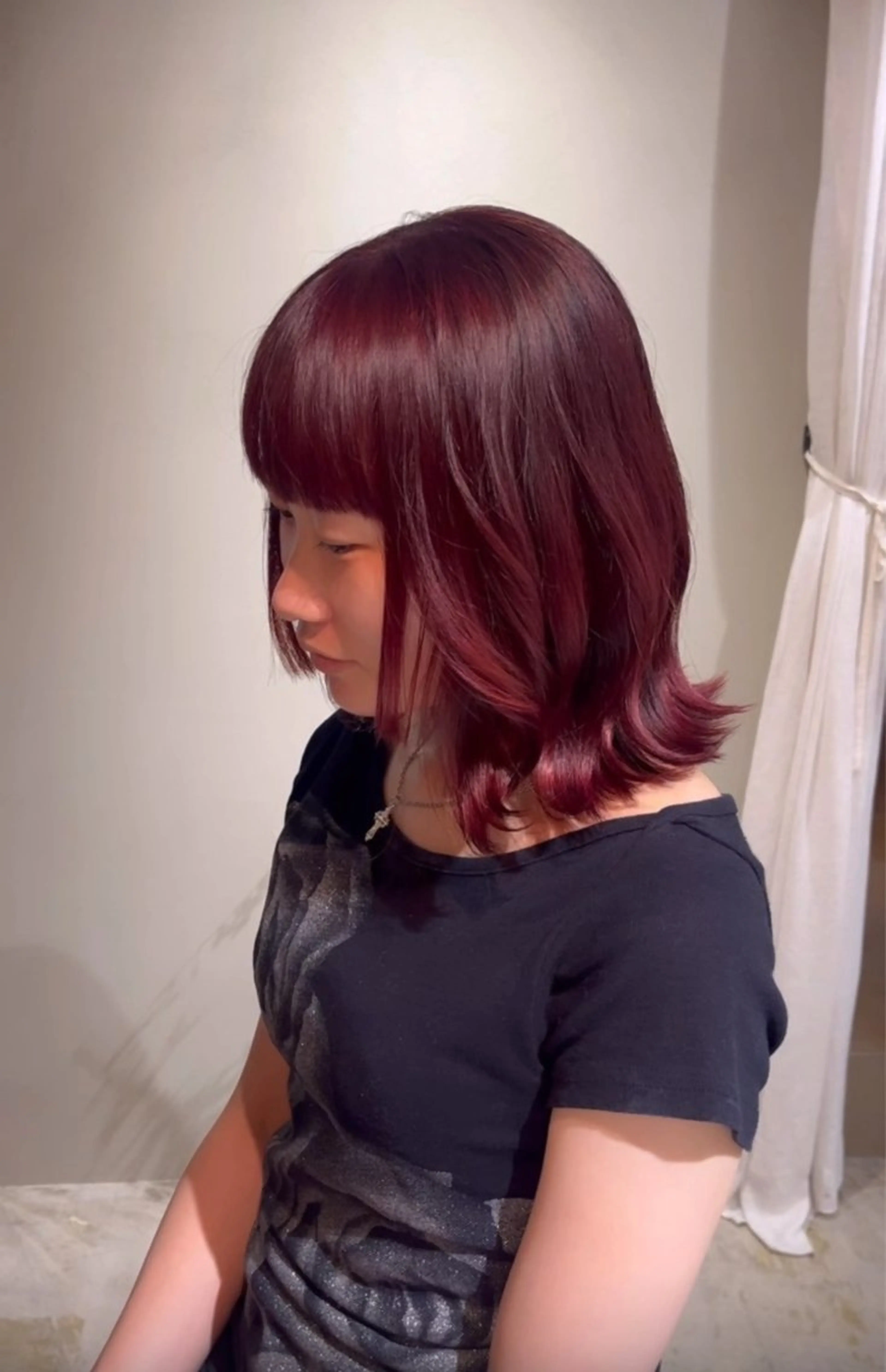 ミディアム カラー ヘアカラー トリートメント 🌼花屋併設🌼 木下奈々望のヘアスタイル