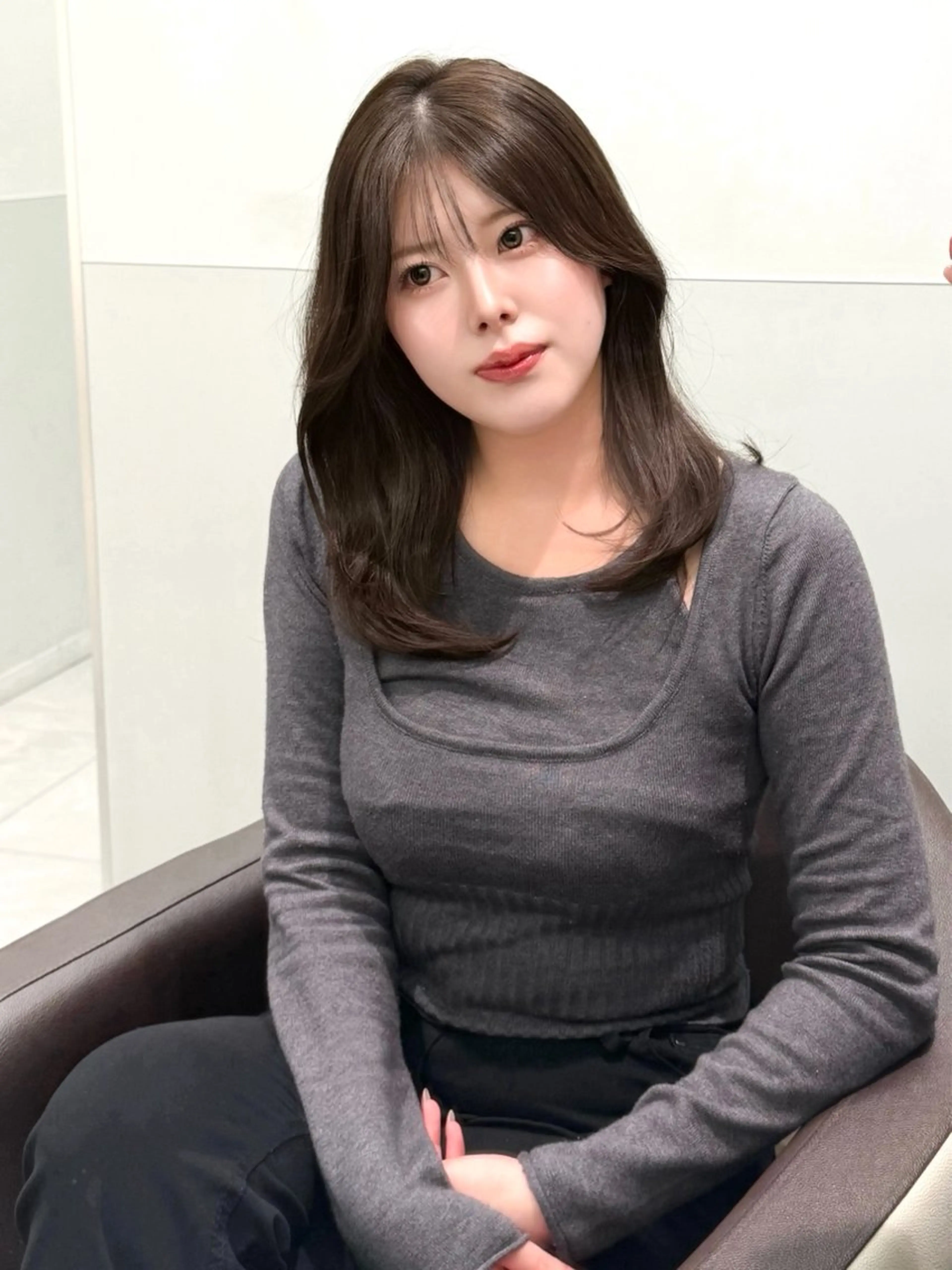 ミディアム カラー ヘアアレンジ カット ヘアカラー トリートメント ヘッドスパ ヘアセット 縮毛矯正🤍 盛れるボブ/ひかりのヘアスタイル