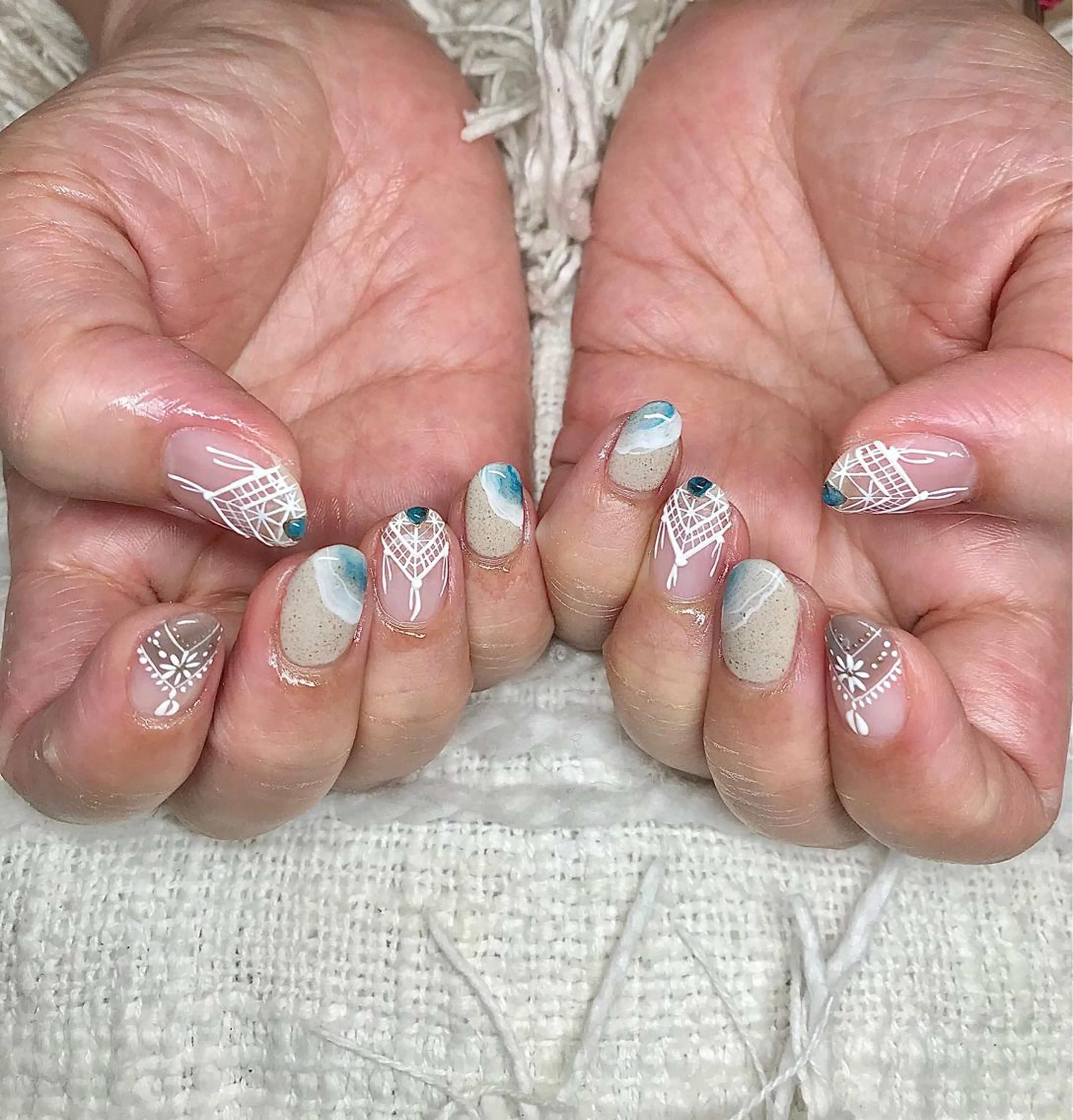 ミディアム カラー パーマ ヘアアレンジ メンズ キッズ ネイル ラメ(グリッター) nail&eye Aoのマツエク・マツパデザイン