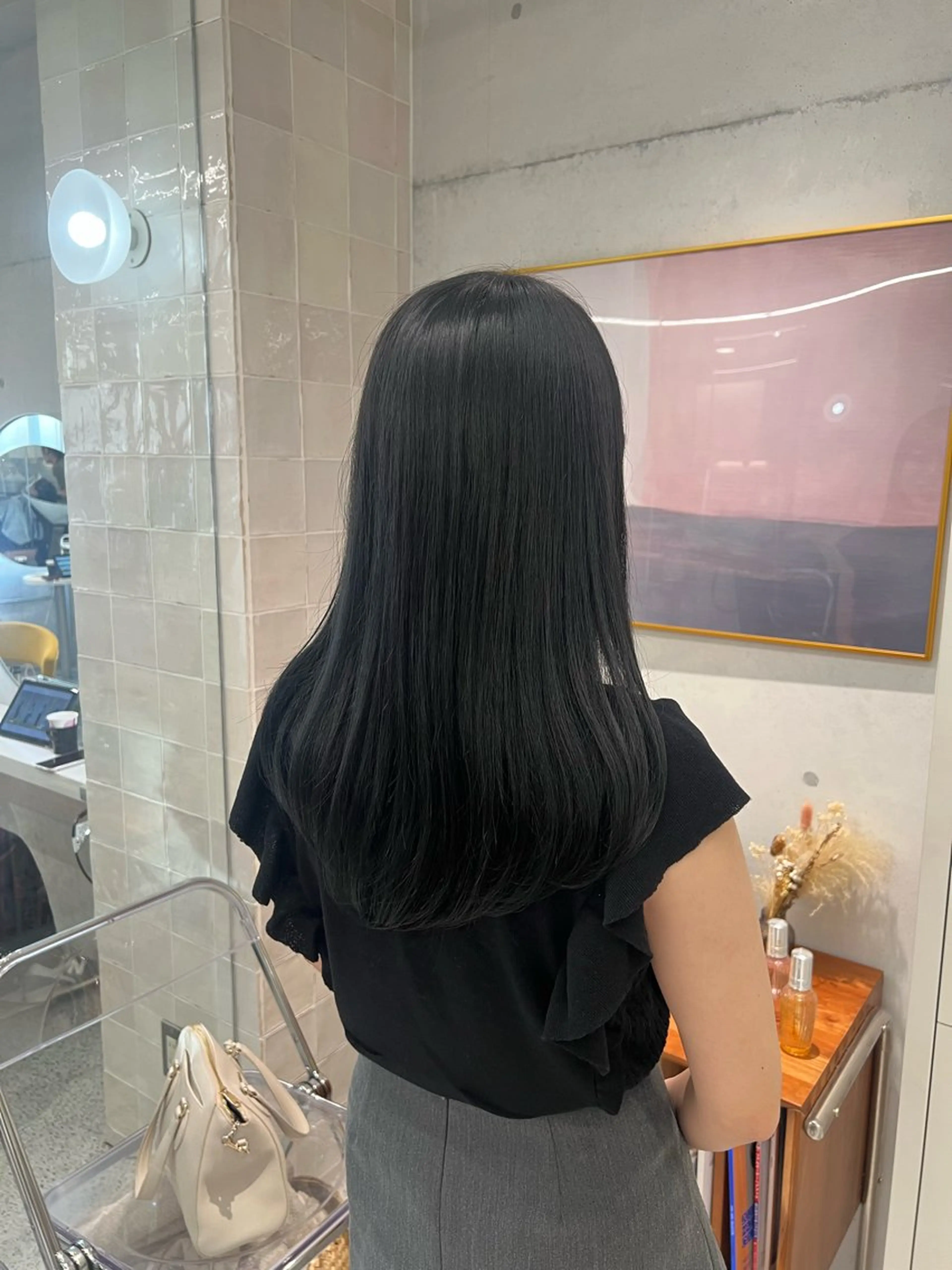 ロング カラー 黒髪 透明感カラー レイヤーカット カット ヘアカラー トリートメント 韓国ヘア☁️ mitsukiのヘアスタイル