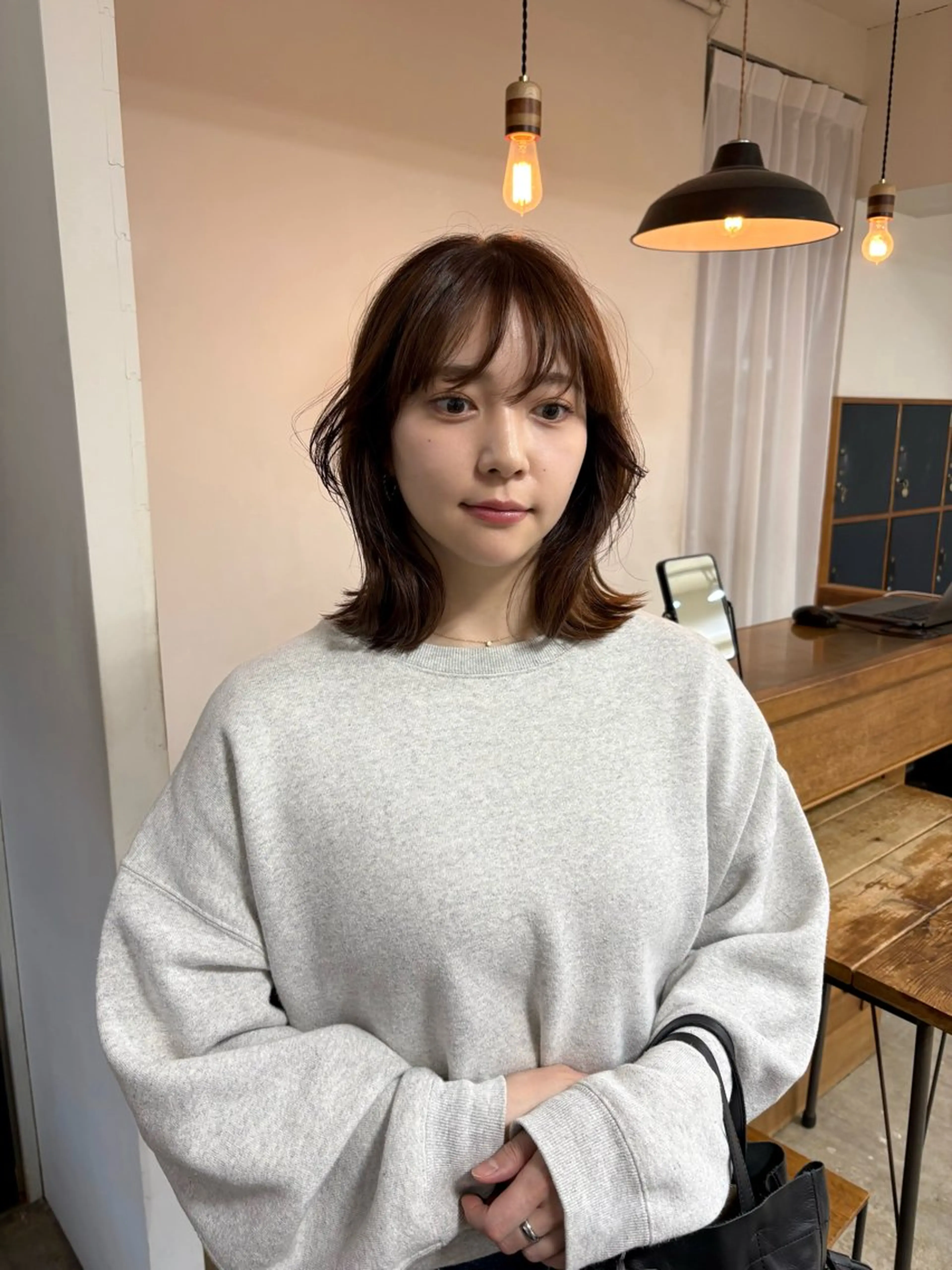 ミディアム カラー カット ヘアカラー トリートメント takada kohのヘアスタイル