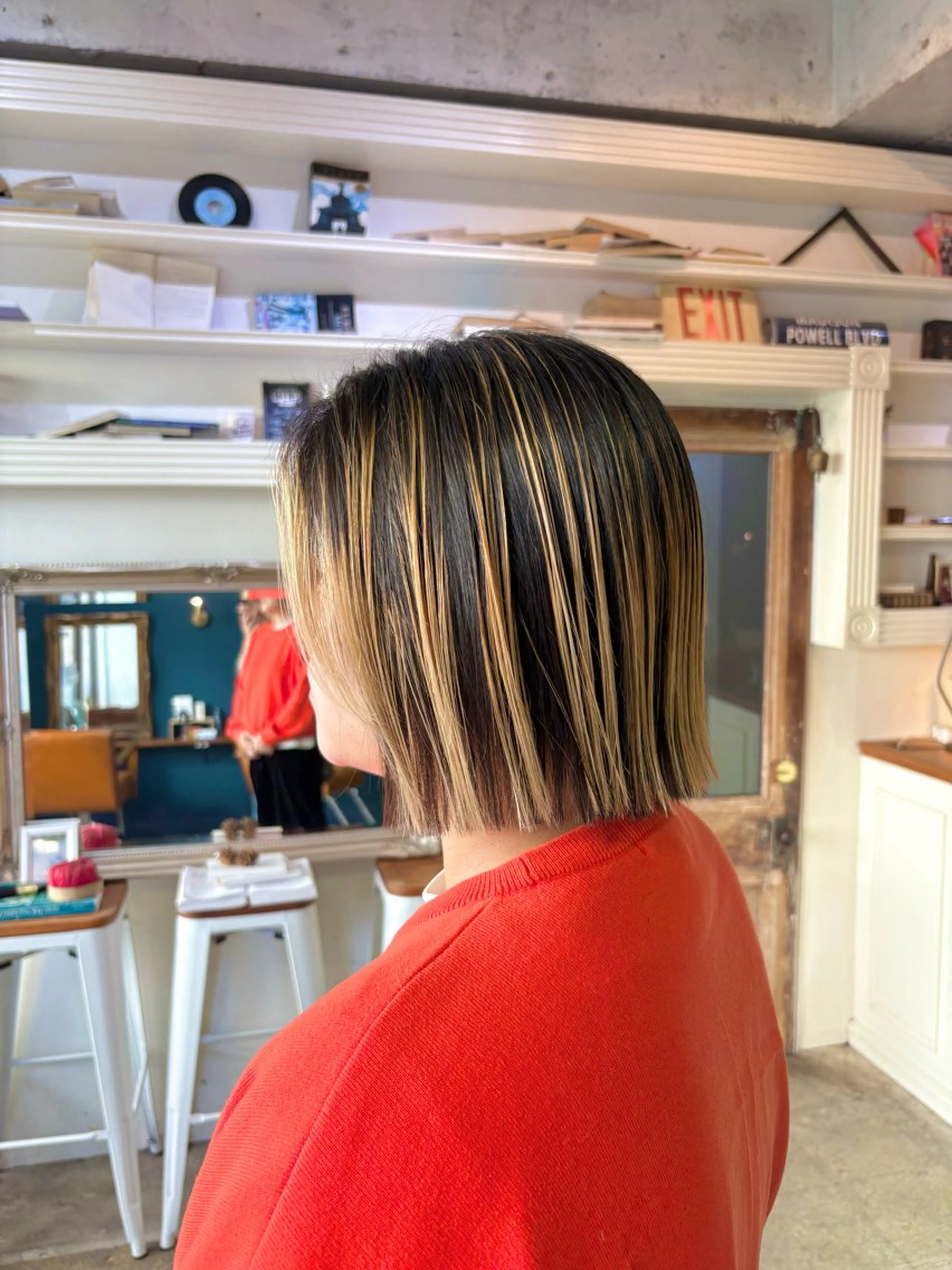 ミディアム カラー ヘアアレンジ バレイヤージュ レイヤーカット ヘアカラー トリートメント 山崎 澪 レイヤーカット/大宮のヘアスタイル