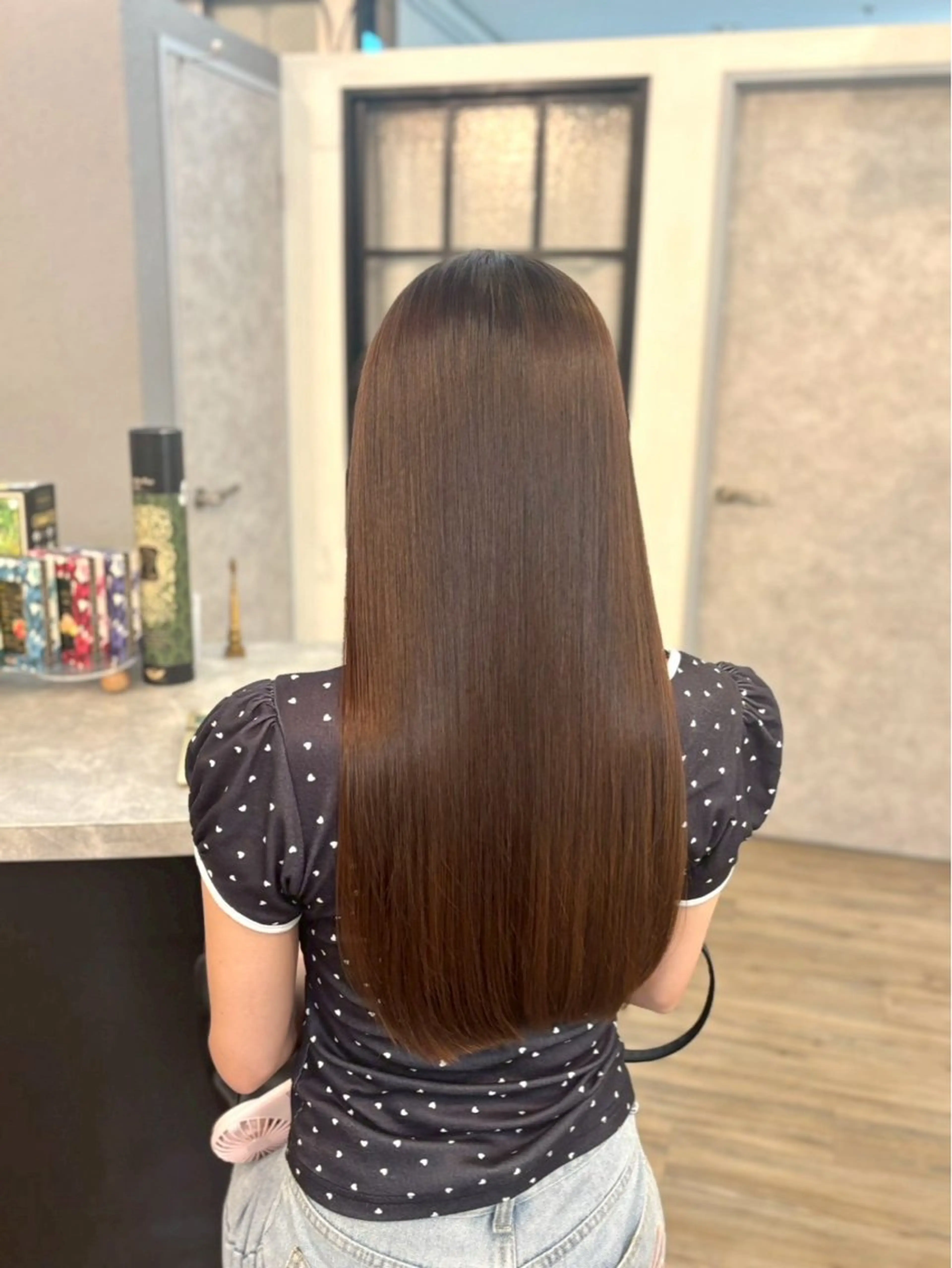 ロング パーマ カット 縮毛矯正 VISAGE ba.sk 金子詩帆のヘアスタイル