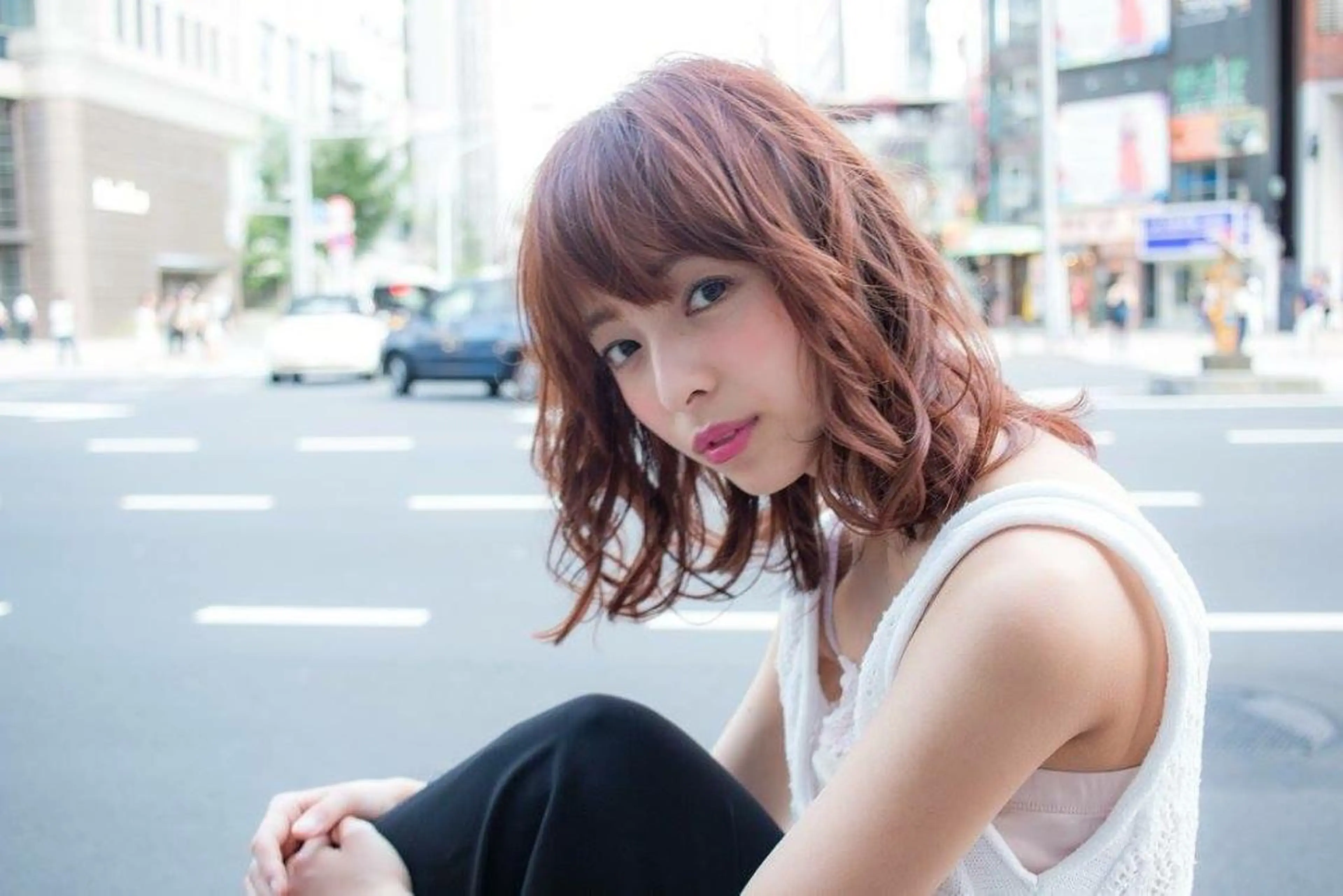 ミディアム セミロング カラー パーマ STAR所属・内藤 達也のヘアスタイル