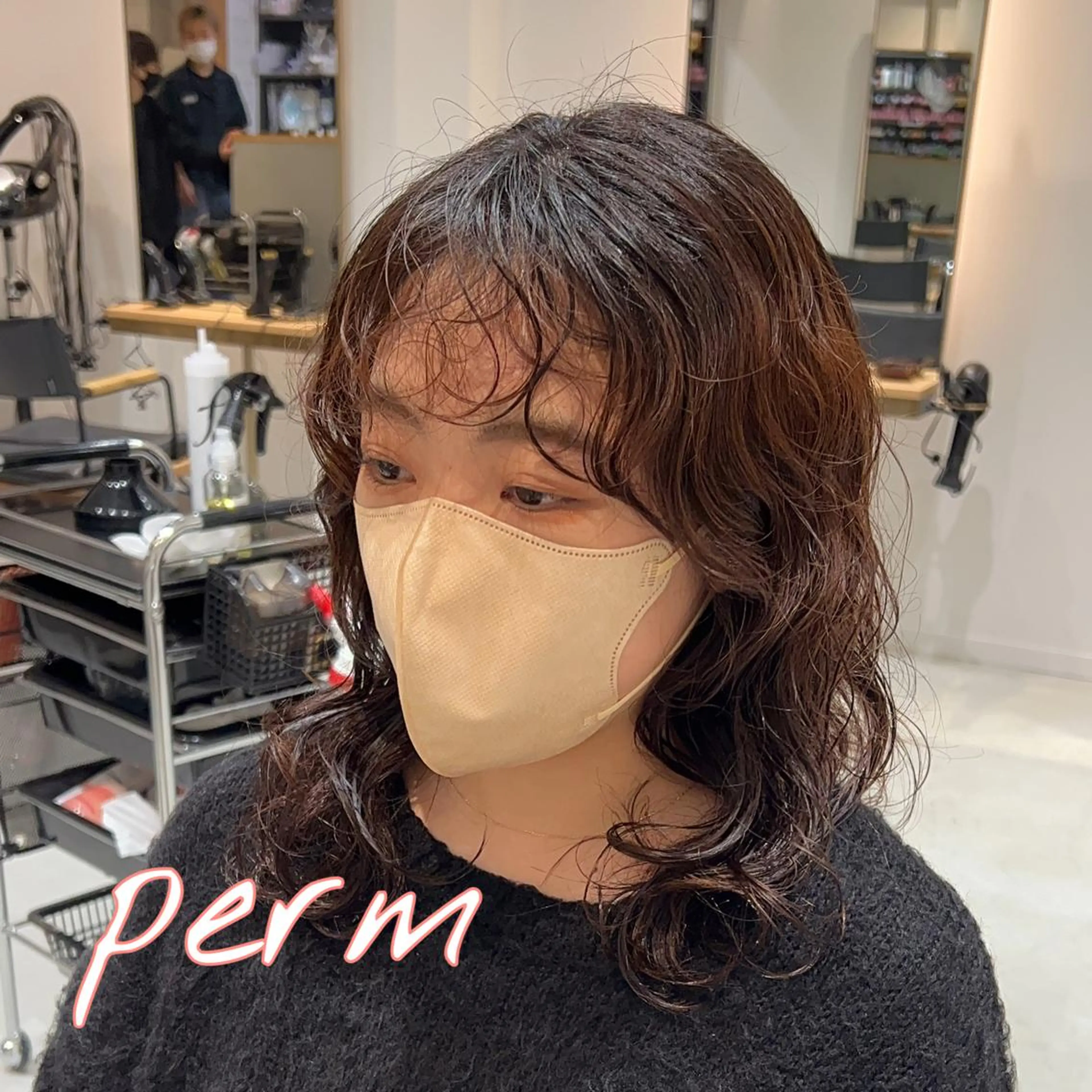 セミロング パーマ セミロングパーマ カット パーマ トリートメント CYAN.栄店所属・パーマ/髪質改善 【榎本千夏】のヘアスタイル