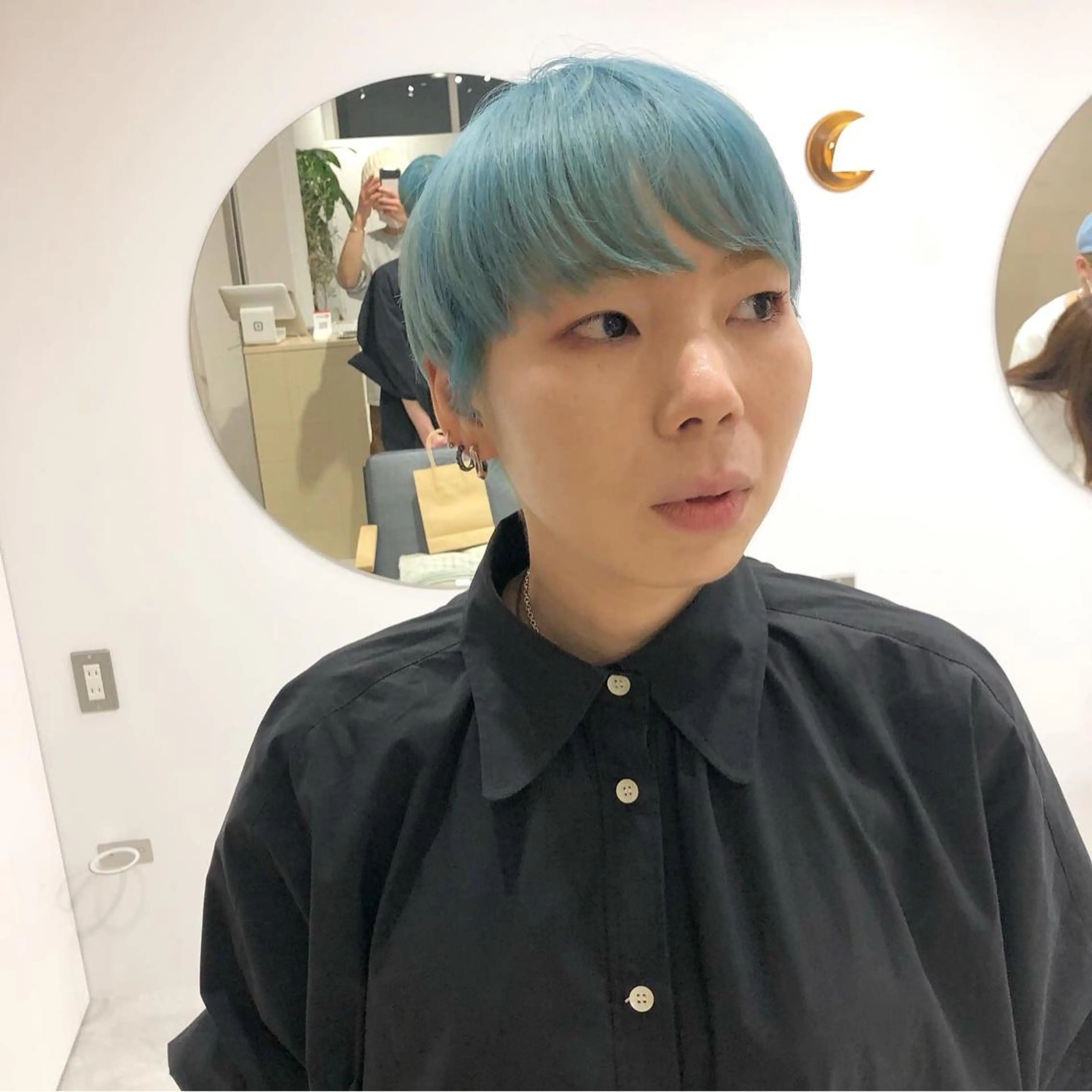 ショート カラー アッシュ ブルーカラー ダブルカラー ハイトーンカラー ミント ヘアカラー 🌸ハイトーン 新田　廉 🌸のヘアスタイル