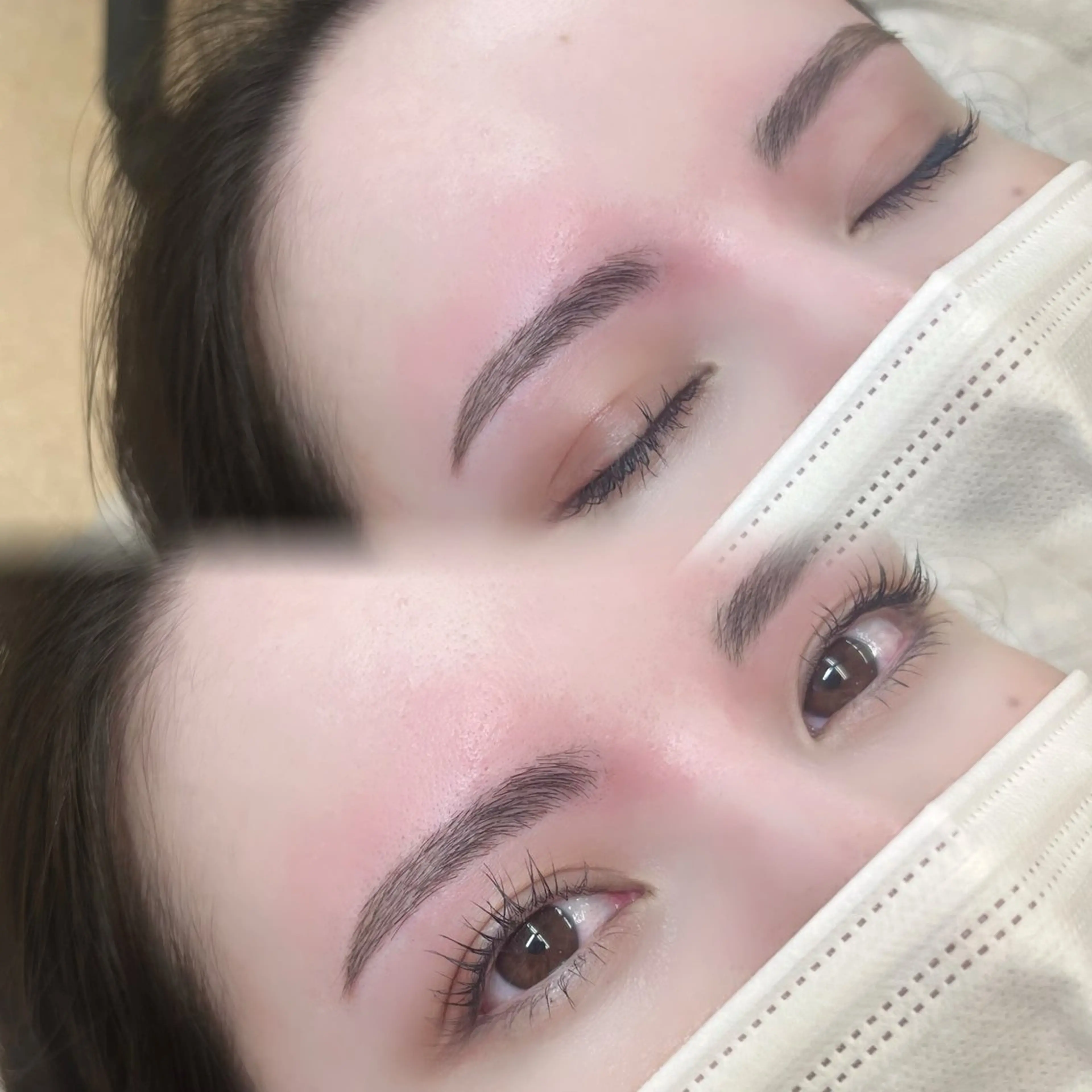 【ナチュラル自眉】 美眉パーマアイブロウスタイリング（眉パーマ+WAX）60分と記載しておりますが実際の施術時間は90分の写真