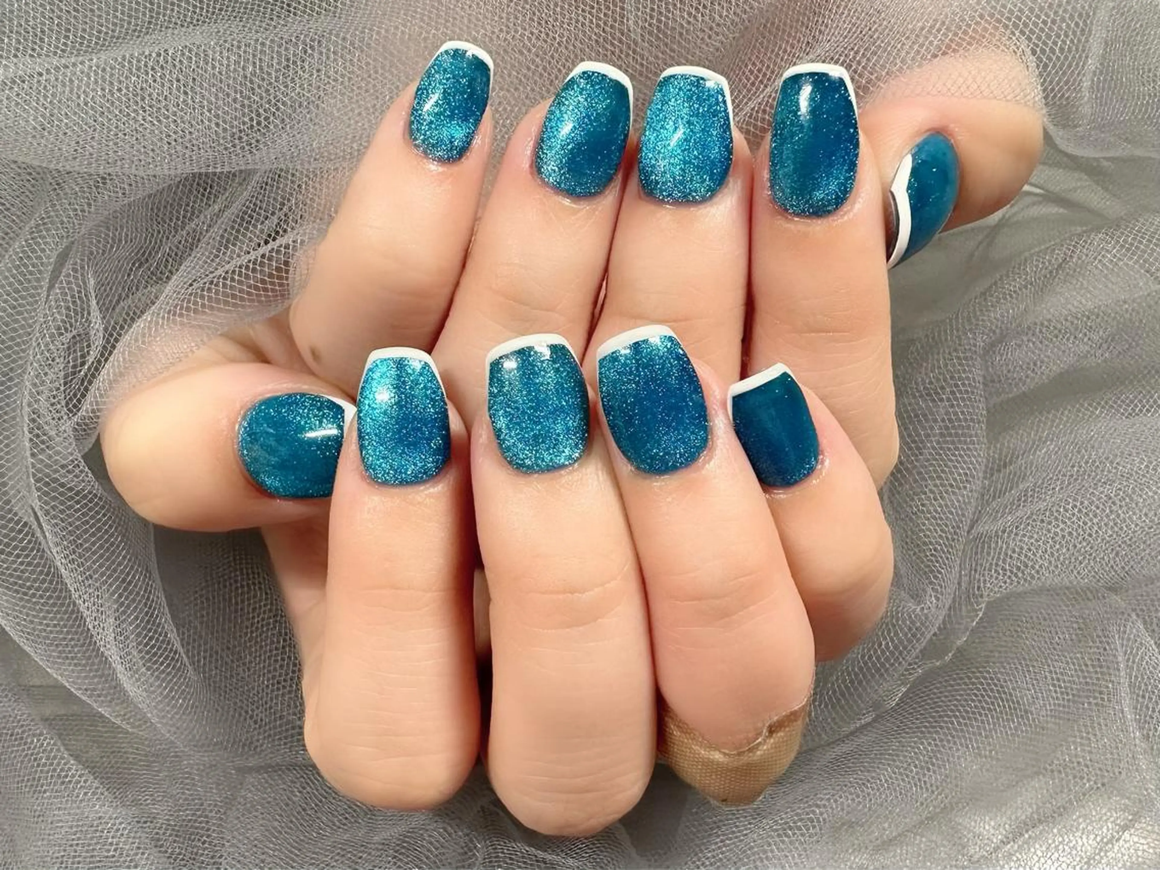 ネイル ブルー マグネットネイル ハンドネイル KURELLY所属・Nail Salon KURELLYのネイルデザイン