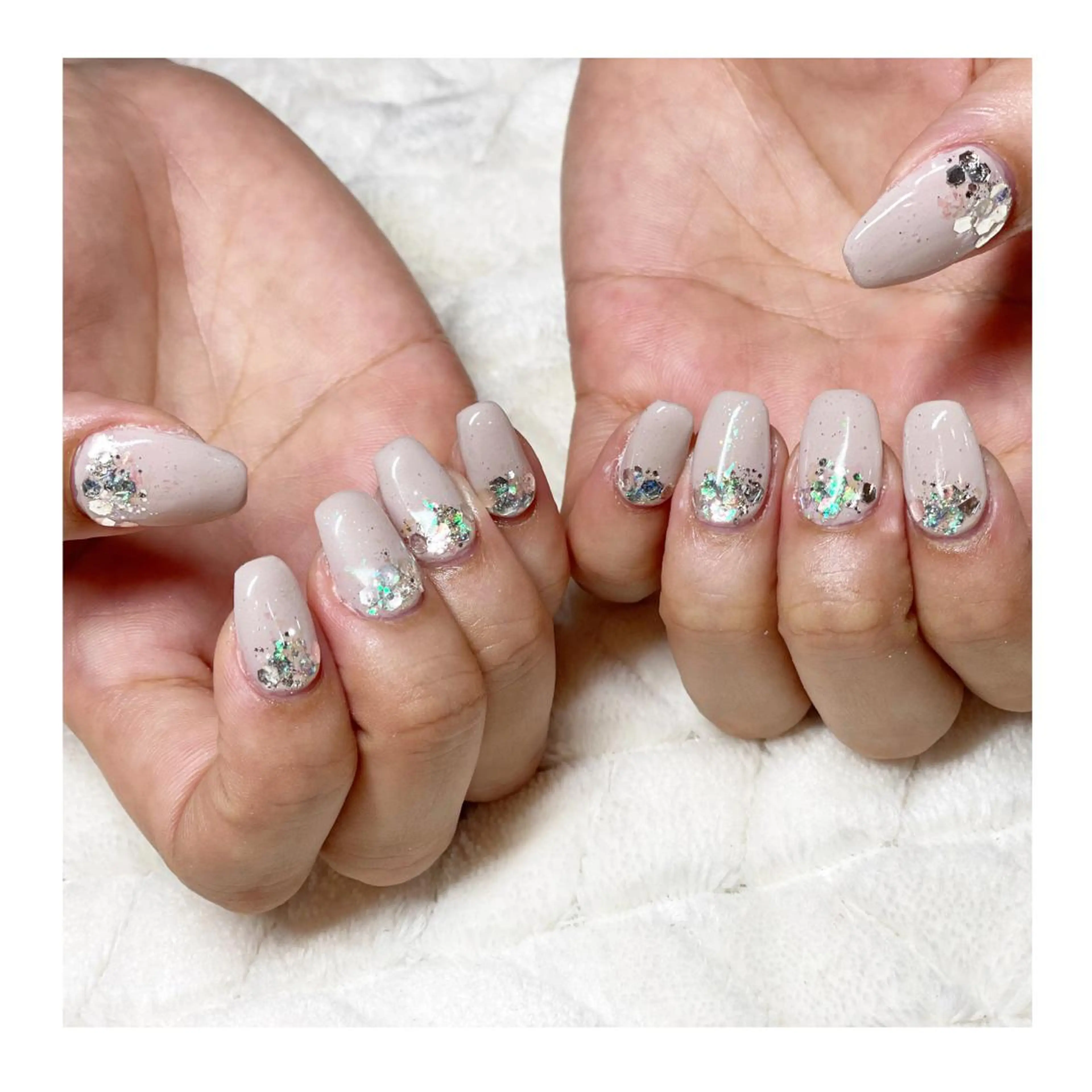 ネイル ジェルネイル ホログラムネイル キラキラネイル ラメ(グリッター) ハンドネイル LaLa Peach 福岡のマツエク・マツパデザイン