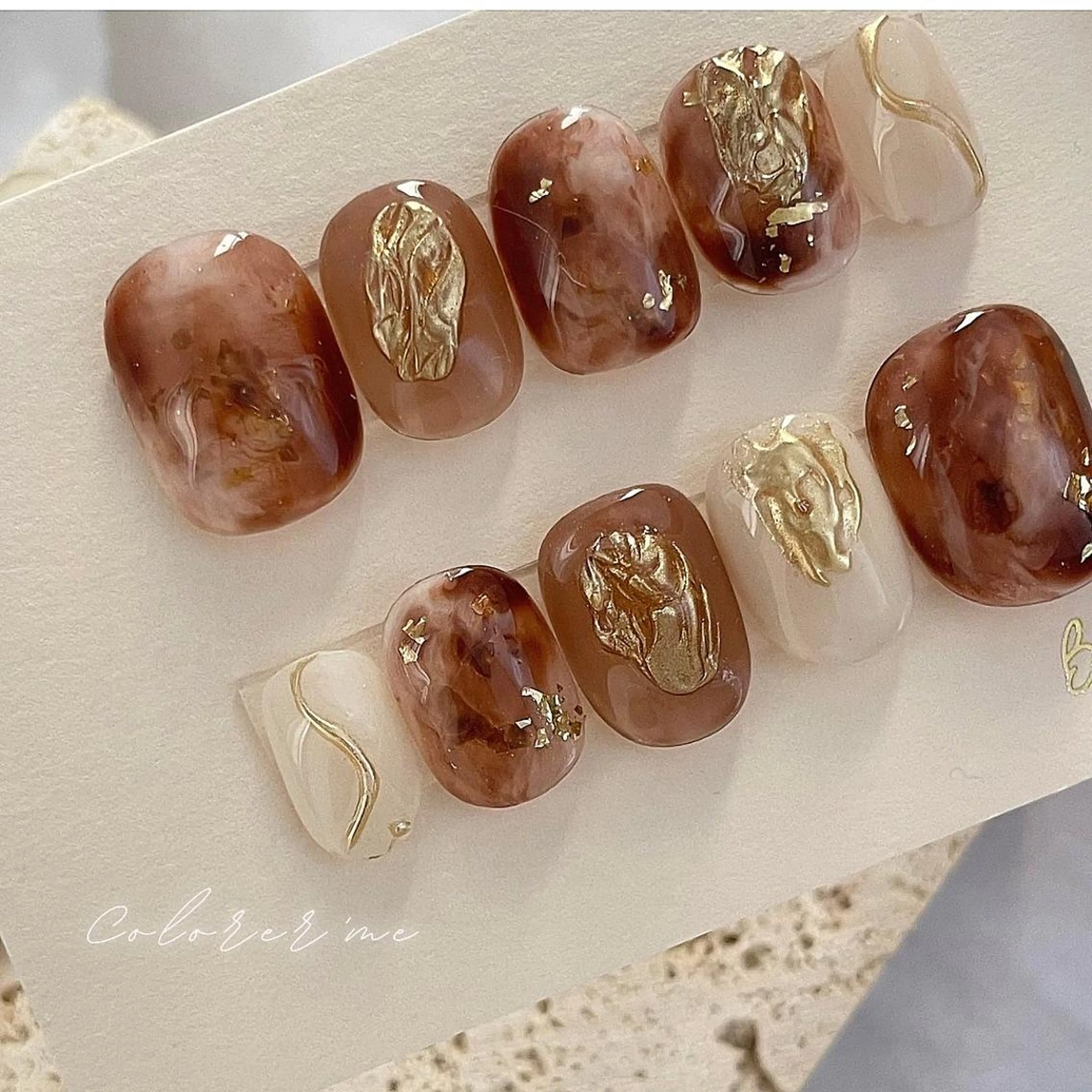 ネイル ブラウン ニュアンスネイル Colorer'me クロレミーのネイルデザイン