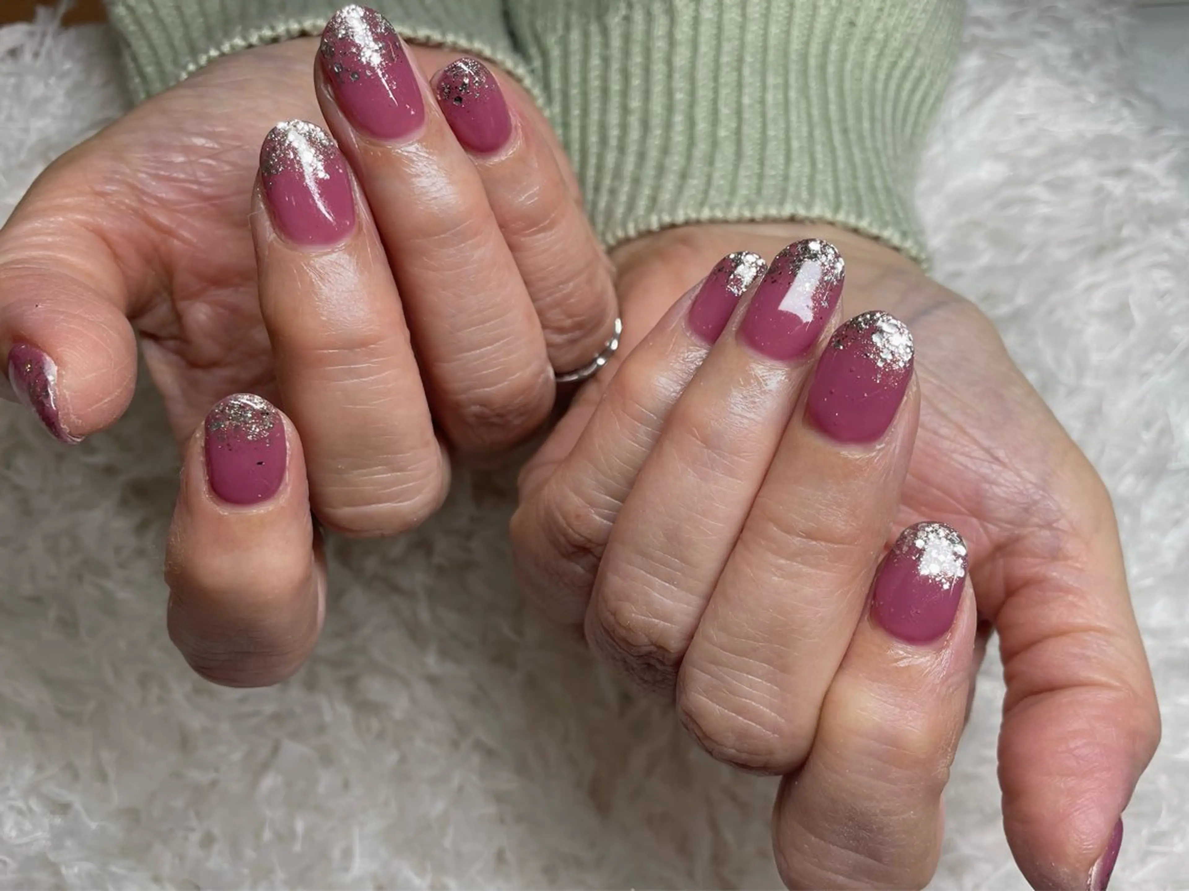 ネイル ラメ(グリッター) ワンカラーネイル 橋田 有里奈のネイルデザイン