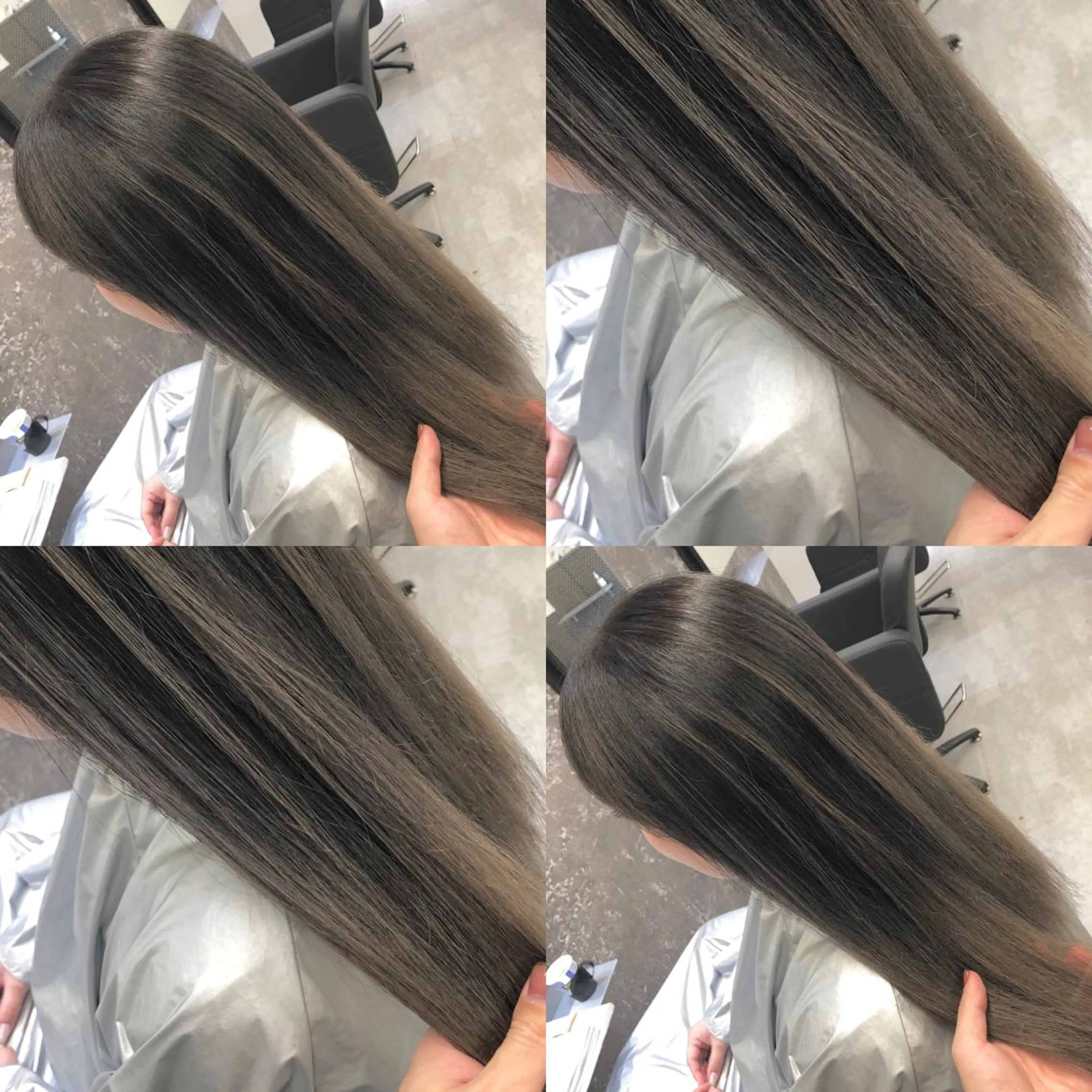 セミロング カラー ヘアアレンジ ショートボブ シールエクステ バレイヤージュ ブリーチ デザインカラー アンドウ ユウ/ レイヤーカット/韓国のヘアスタイル