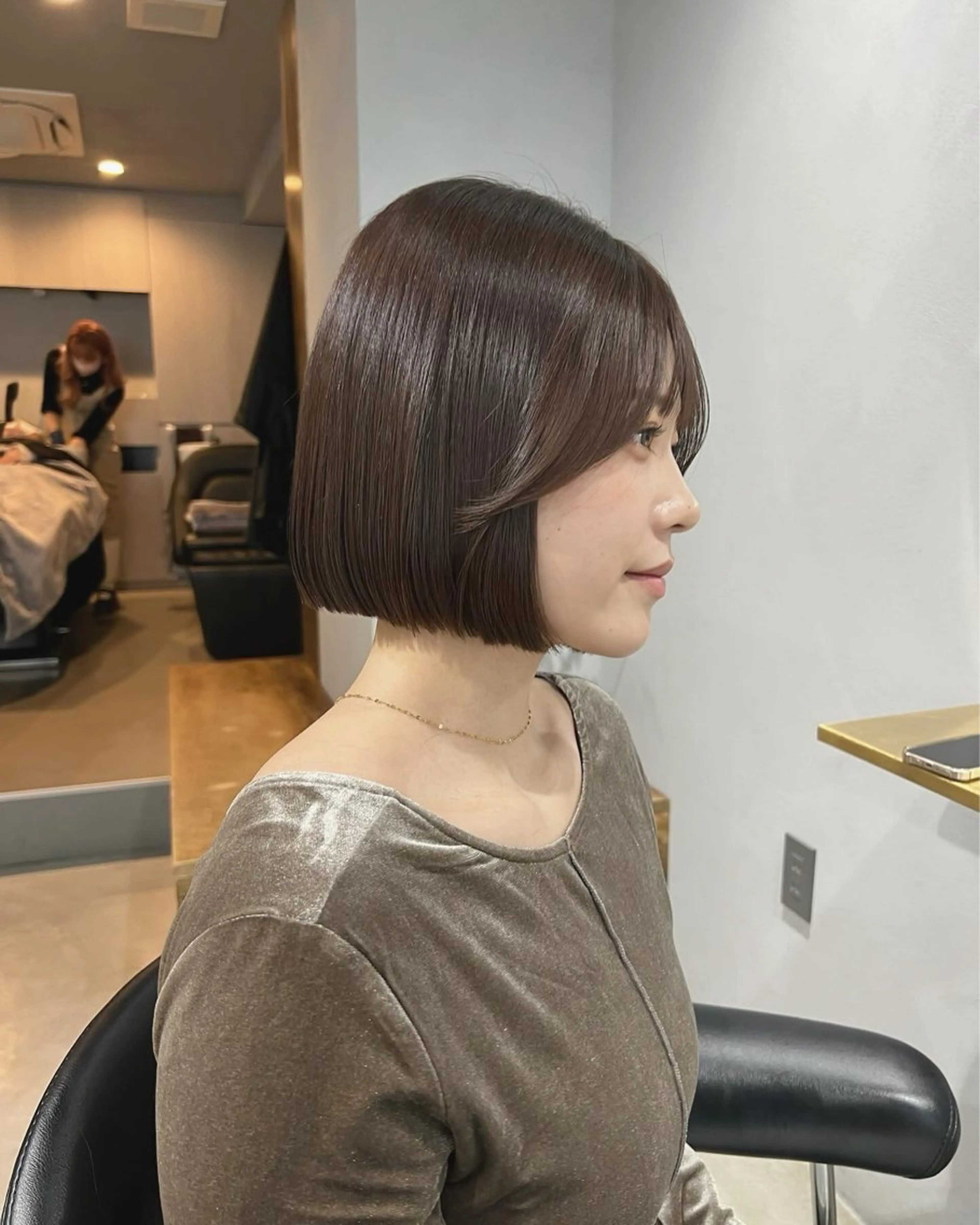 ミディアム カラー カット ヘアカラー akane/ベージュ /オリーブ/ブラウンのヘアスタイル