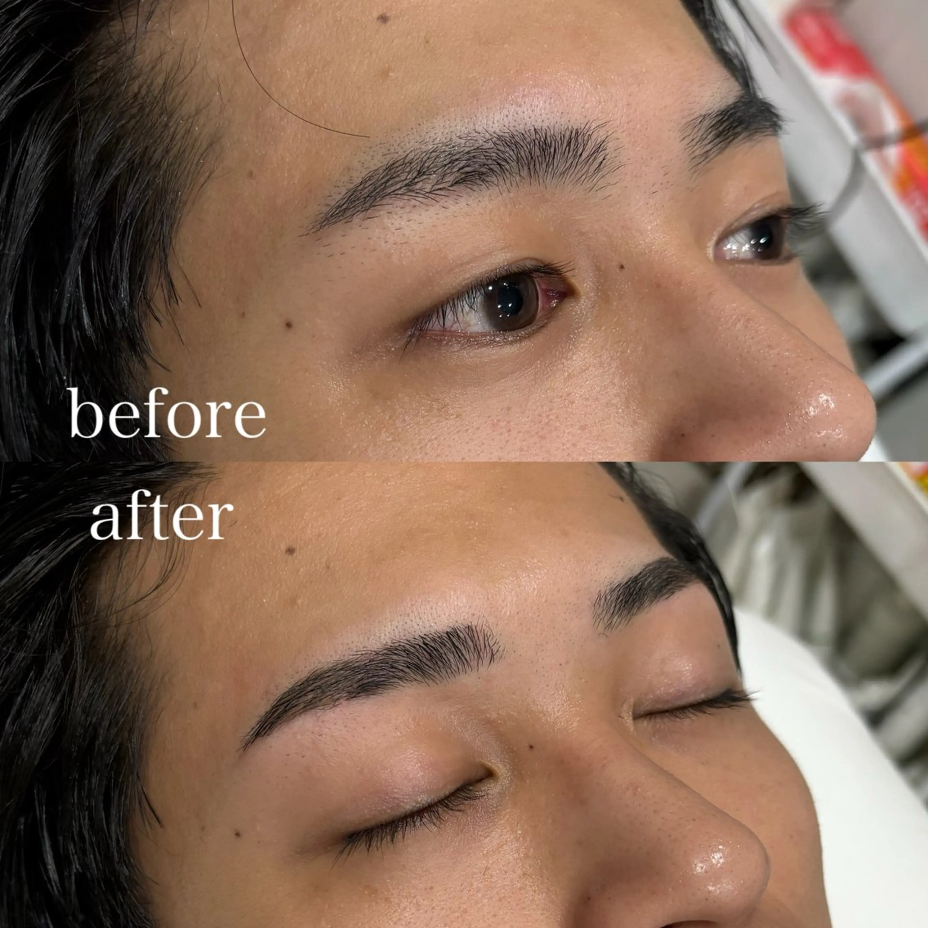 メンズ アイブロウ ハリウッドブロウリフト メンズアイブロウ 眉毛ワックス脱毛 韓国肌管理BEAUTY-SALON Teena【ティーナ】ララピール/毛穴/脱毛所属・心斎橋眉毛サロン hiyoriの眉毛・アイブロウイメージ